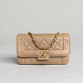 1989-1991 Chanel Vintage Matelassé Lambskin Quilted Flap Bag 24K Gold Hardware