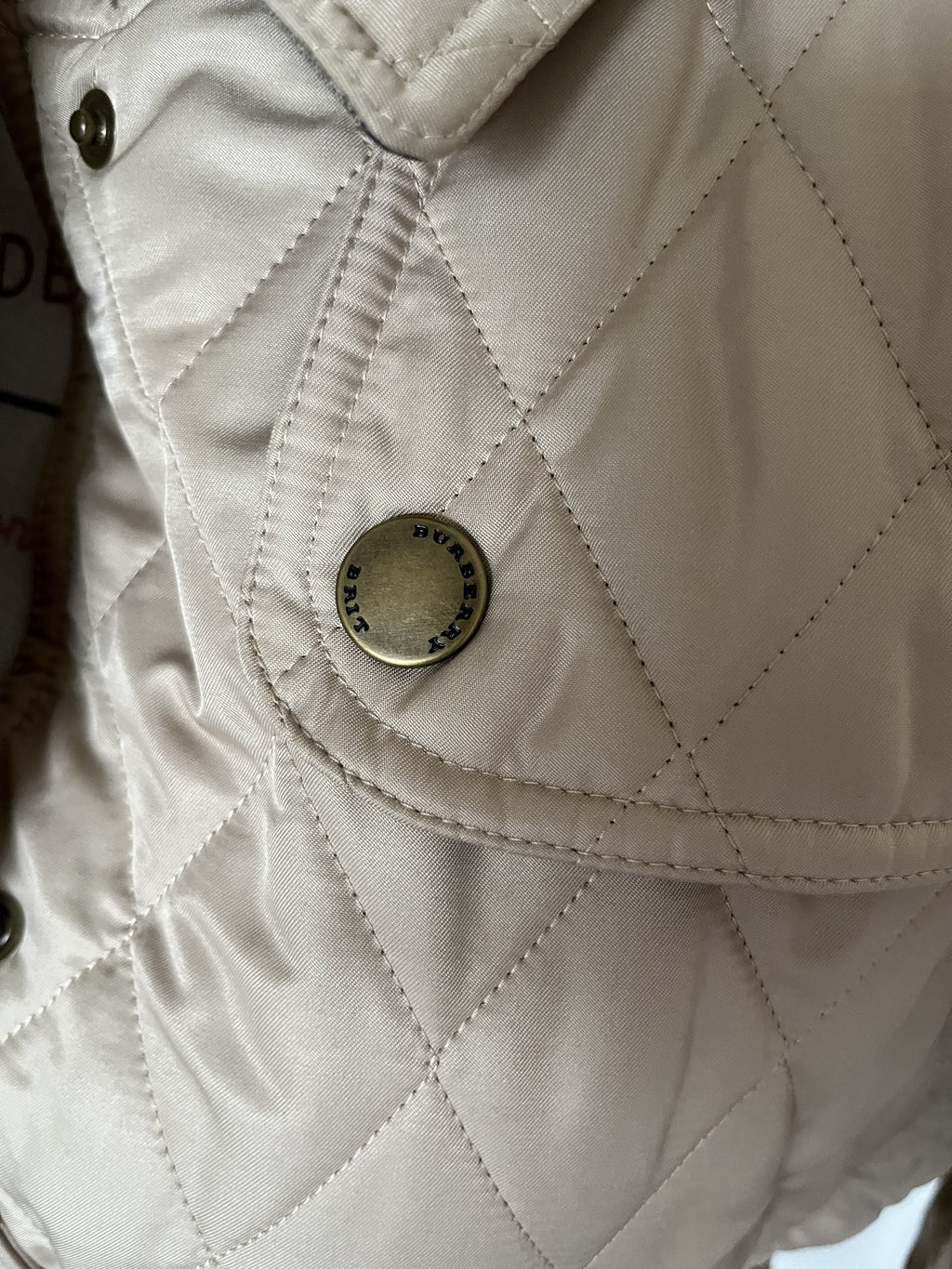 Burberry Quilted Mid-length Trench Coat Beige Size M