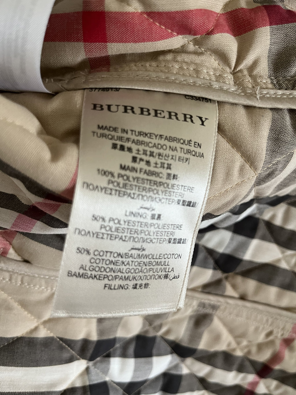 Burberry Quilted Mid-length Trench Coat Beige Size M