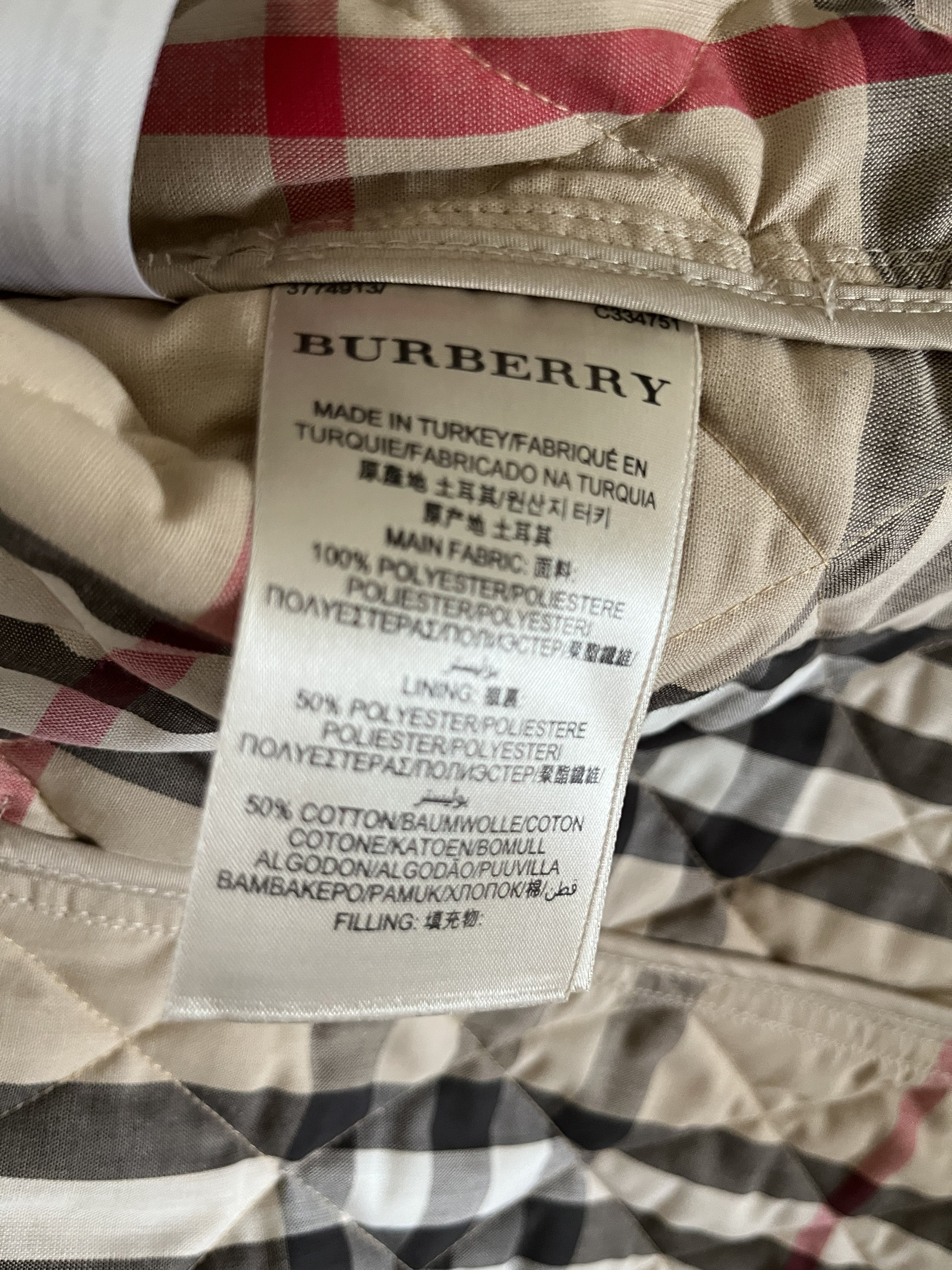 Burberry Quilted Mid-length Trench Coat Beige Size M