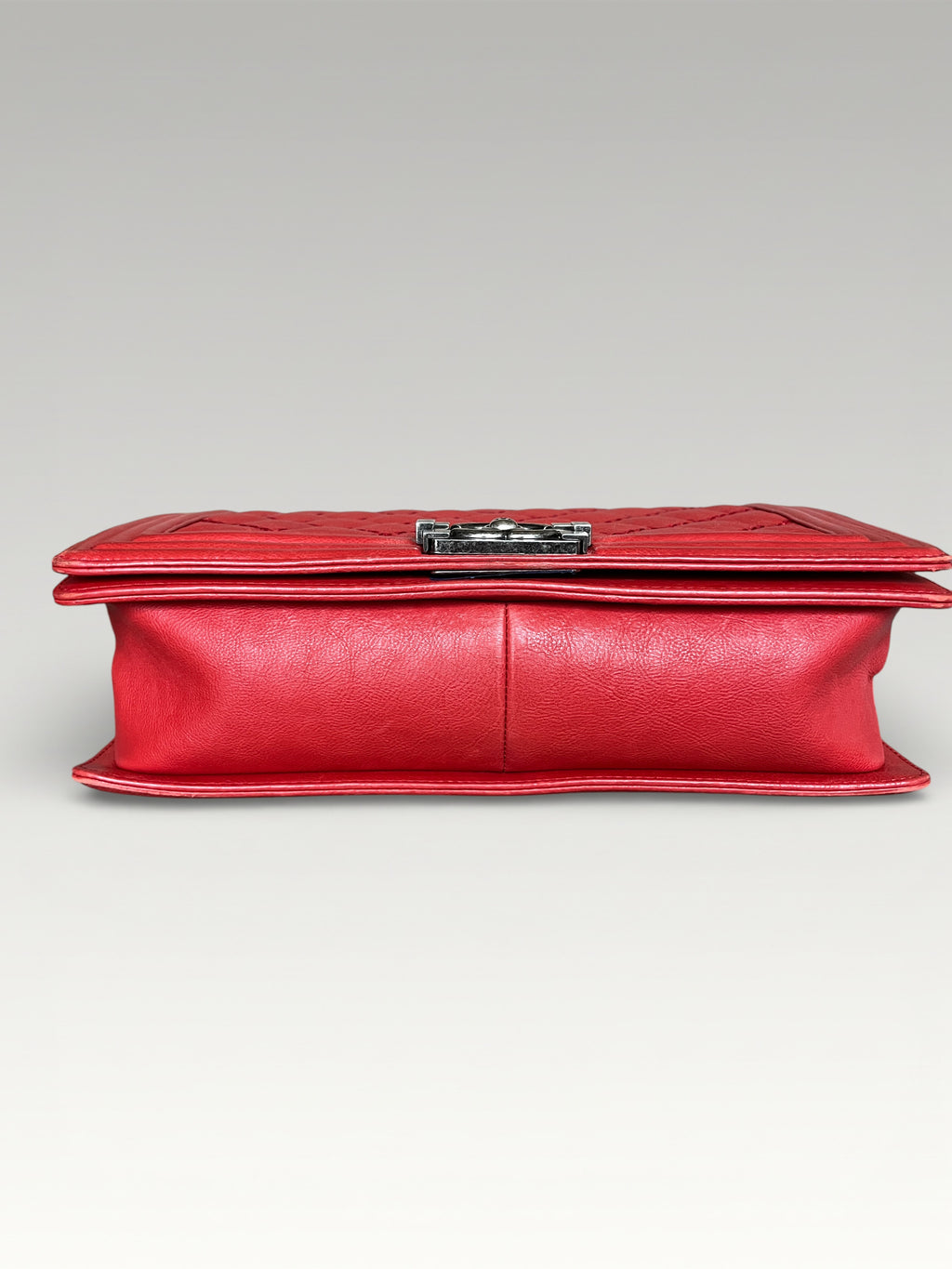 2015-2016 Chanel Large Boy Bag Red Quilted Leather Antique Silver Hardware