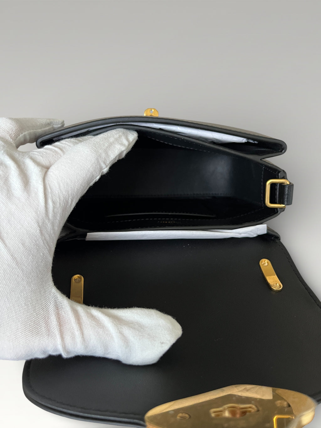 Mulberry Lana Small Top Handle Bag Black Smooth Leather