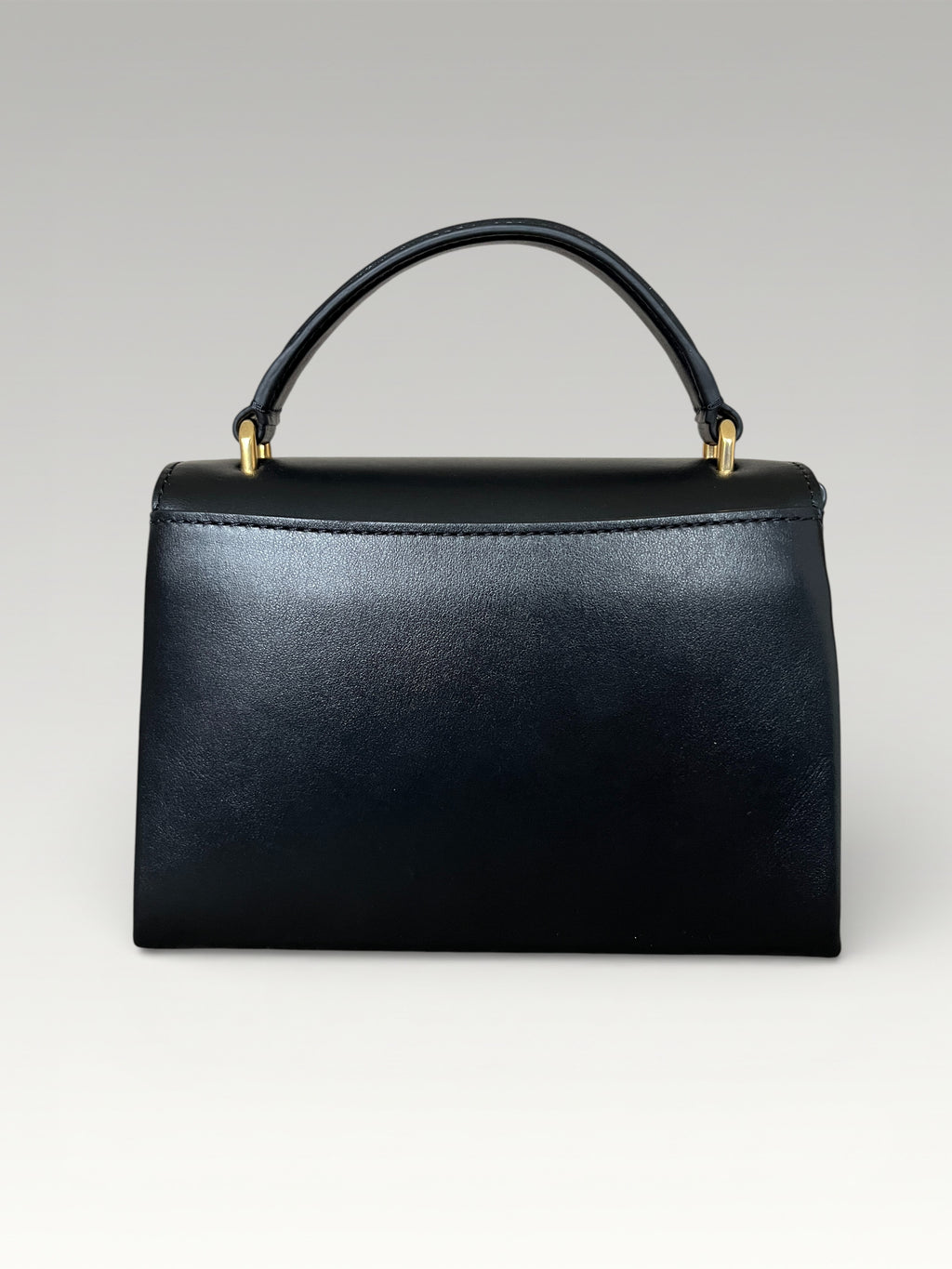 Mulberry Lana Small Top Handle Bag Black Smooth Leather