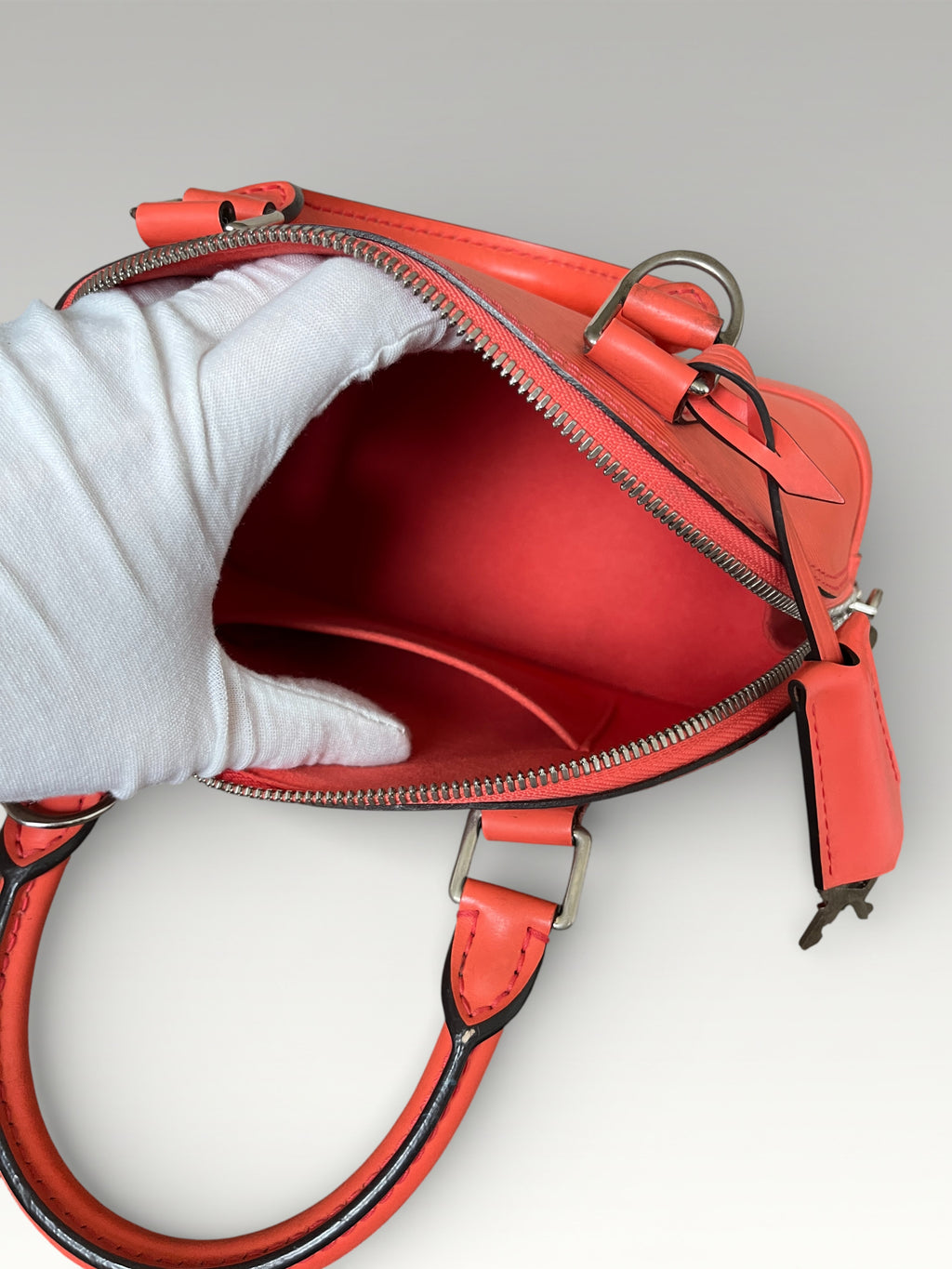 2015 Louis Vuitton Alma BB Epi Leather Bag In Coral