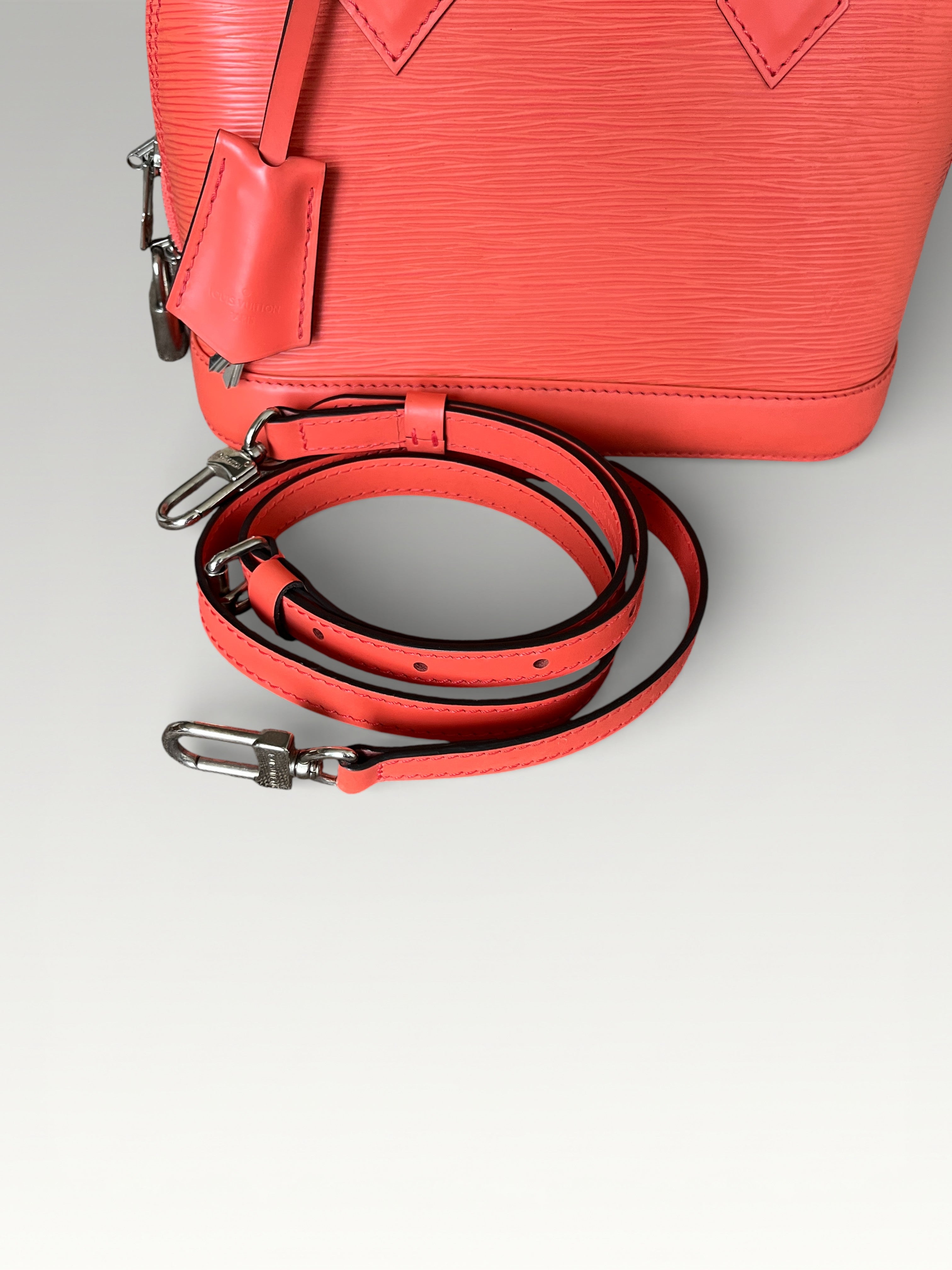 2015 Louis Vuitton Alma BB Epi Leather Bag In Coral
