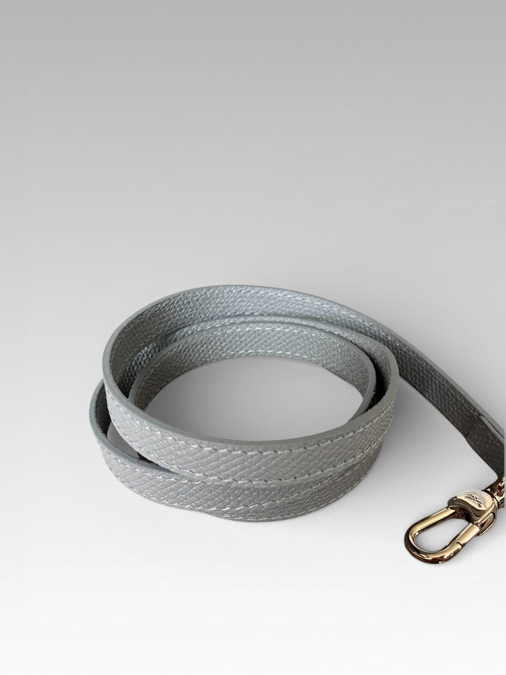 Longchamp Roseau S Grey Blue Bag In Pebbled Leather