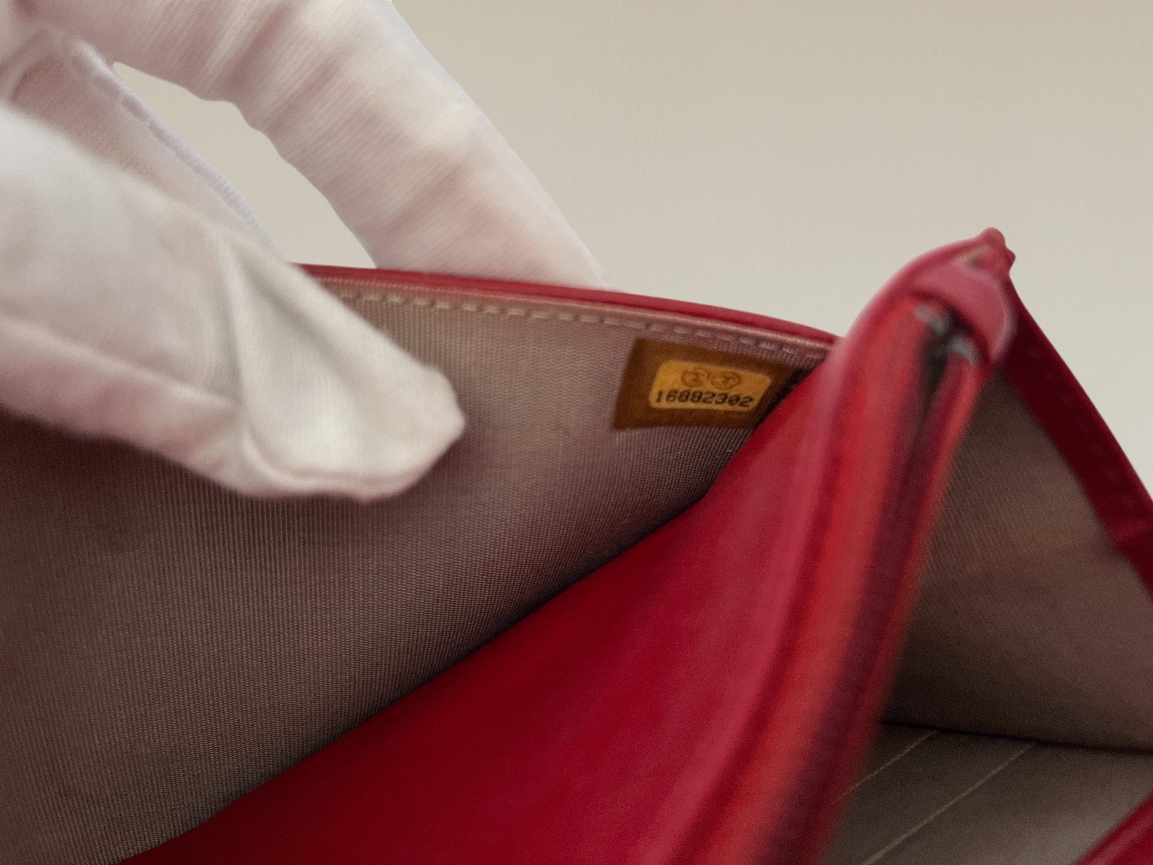 2012 Chanel Coco Mark Wallet On Chain In Red Caviar Leather