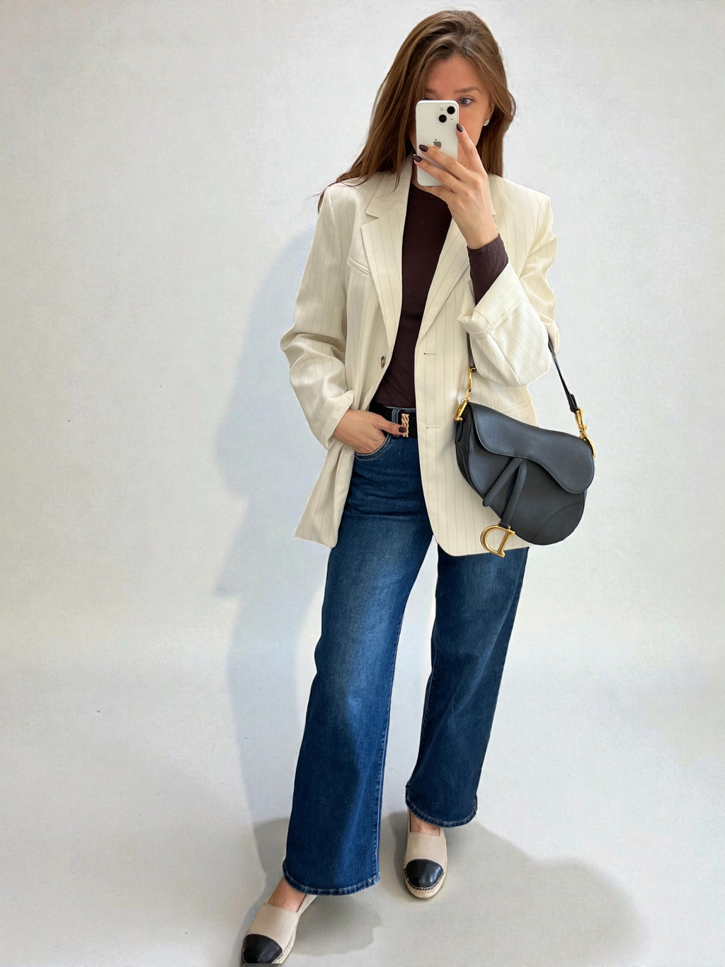 Dior Saddle Bag Black Grained Leather Gold Hardware