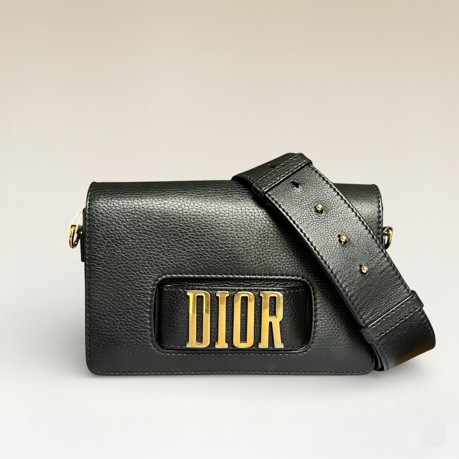 Dior Black Grained Leather Dio(r)evolution Crossbody Bag