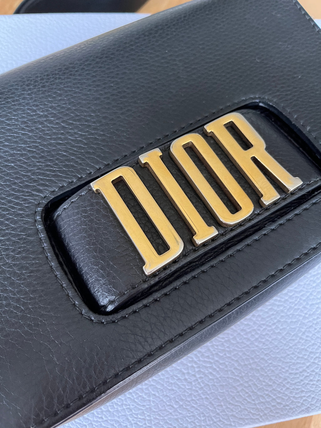 Dior Black Grained Leather Dio(r)evolution Crossbody Bag