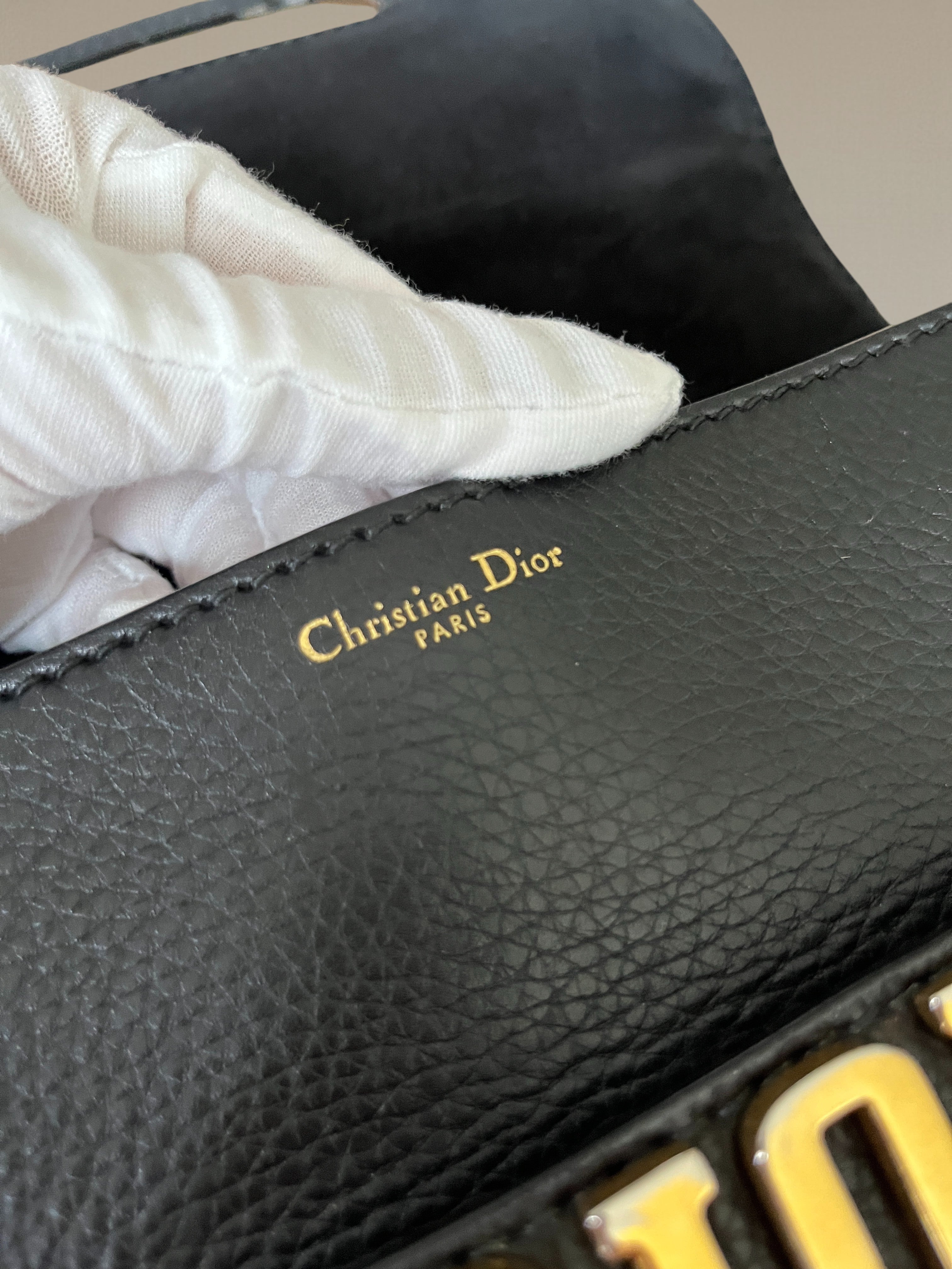 Dior Black Grained Leather Dio(r)evolution Crossbody Bag