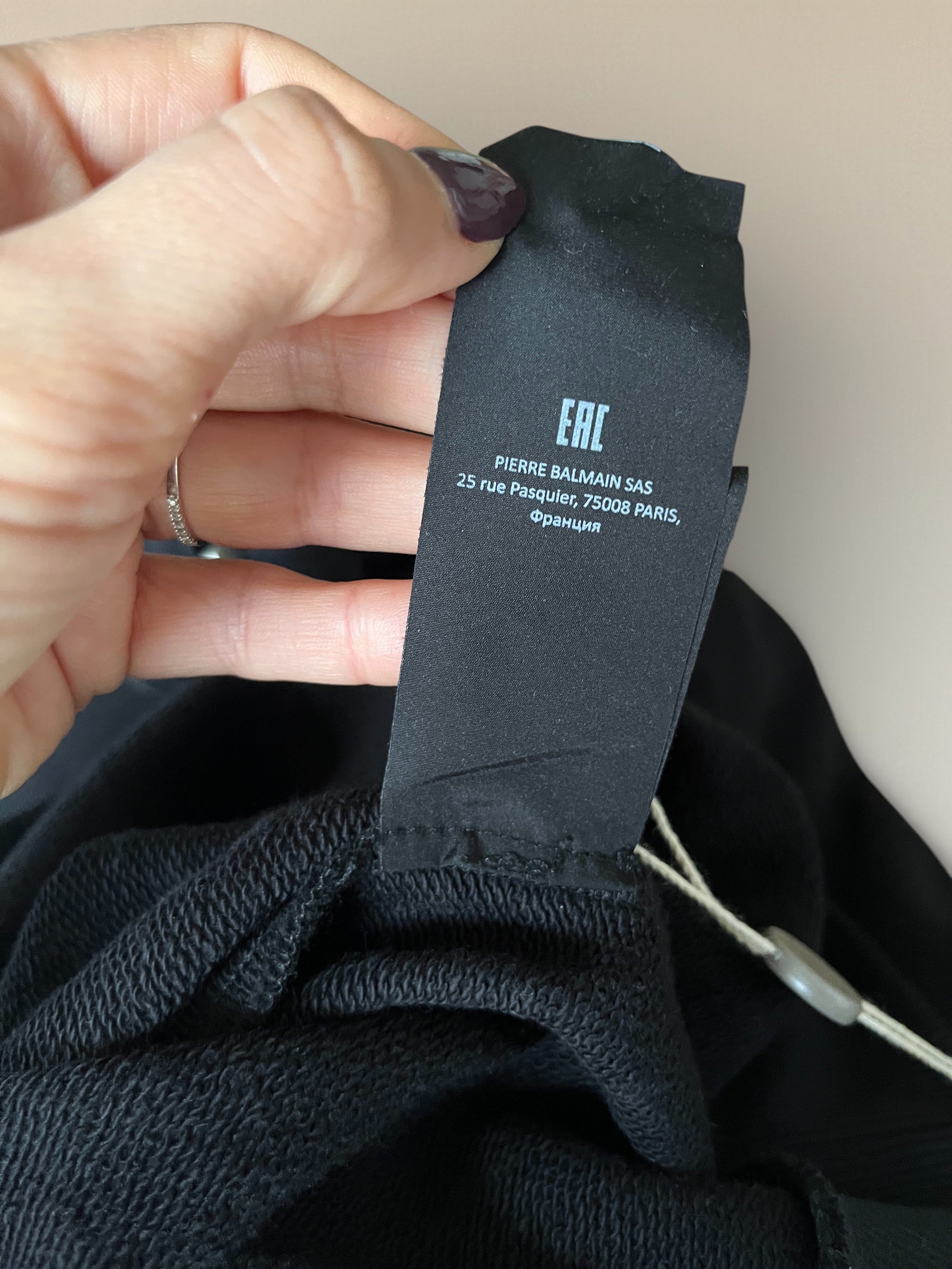 Balmain Black Cotton Logo Hoodie With Kangaroo pocket