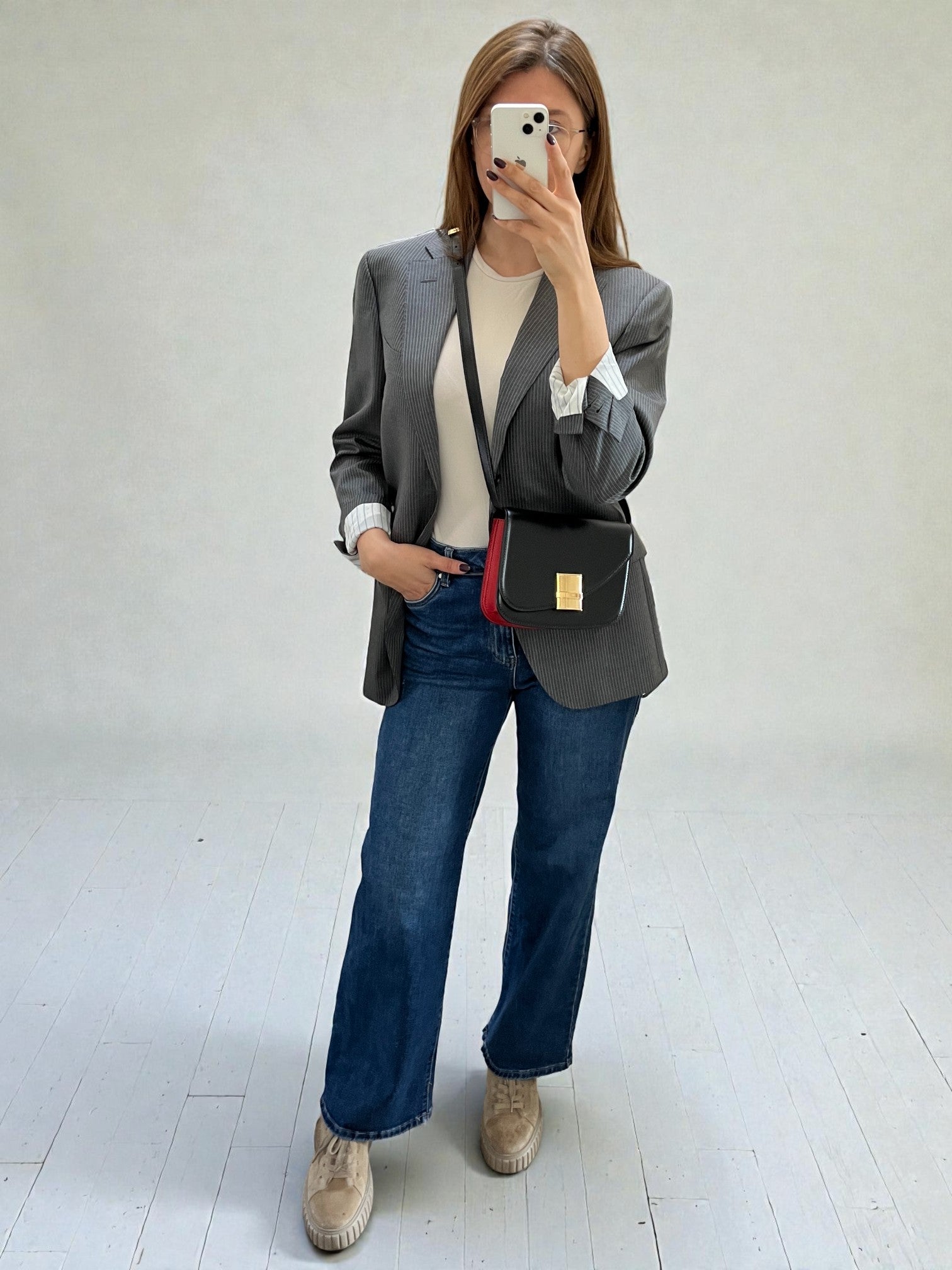 Salvatore Ferragamo Fiamma S Assymetric Leather Bag Black And Red