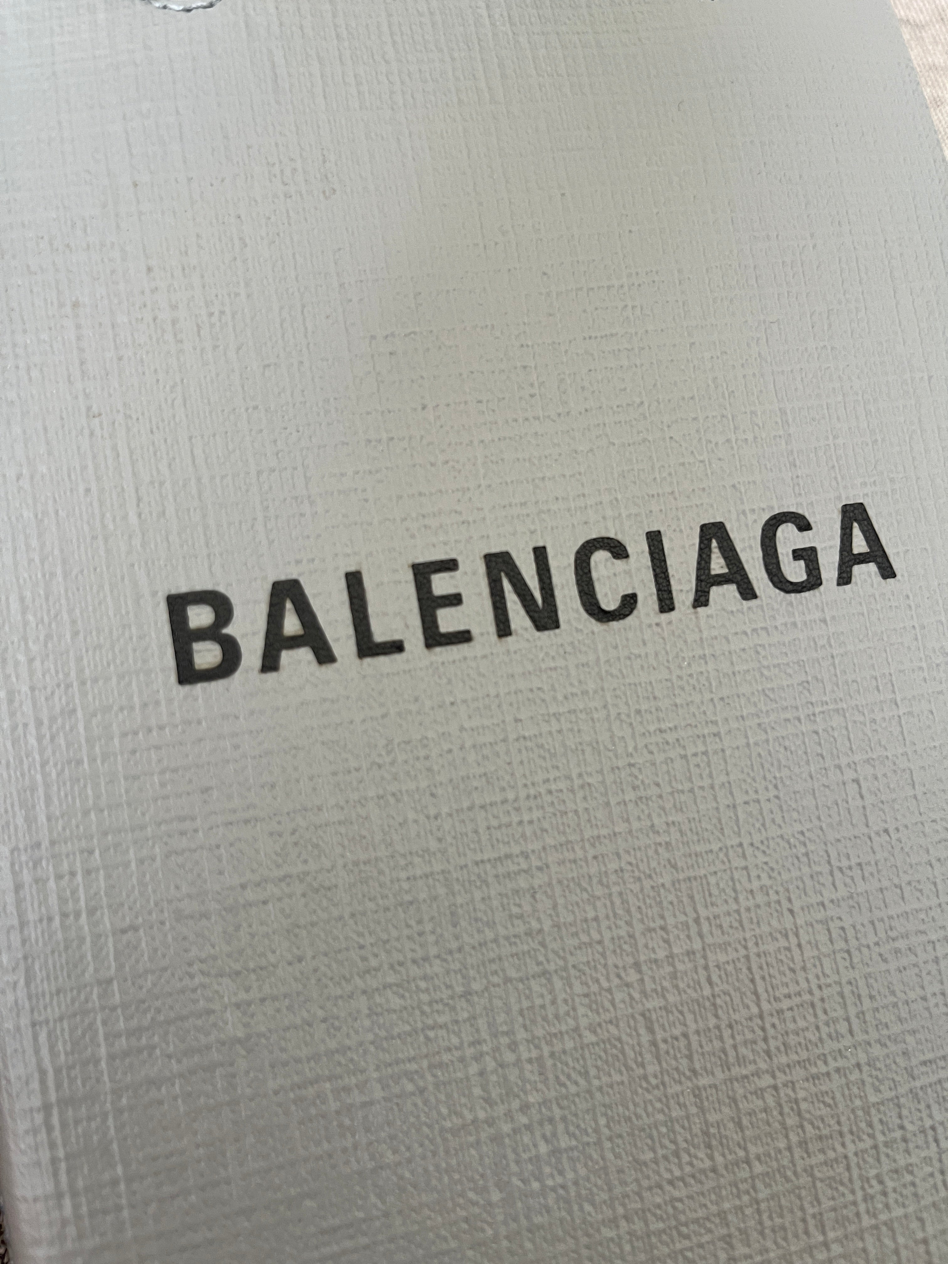 Balenciaga Leather Phone Case Shopper Bag Grey