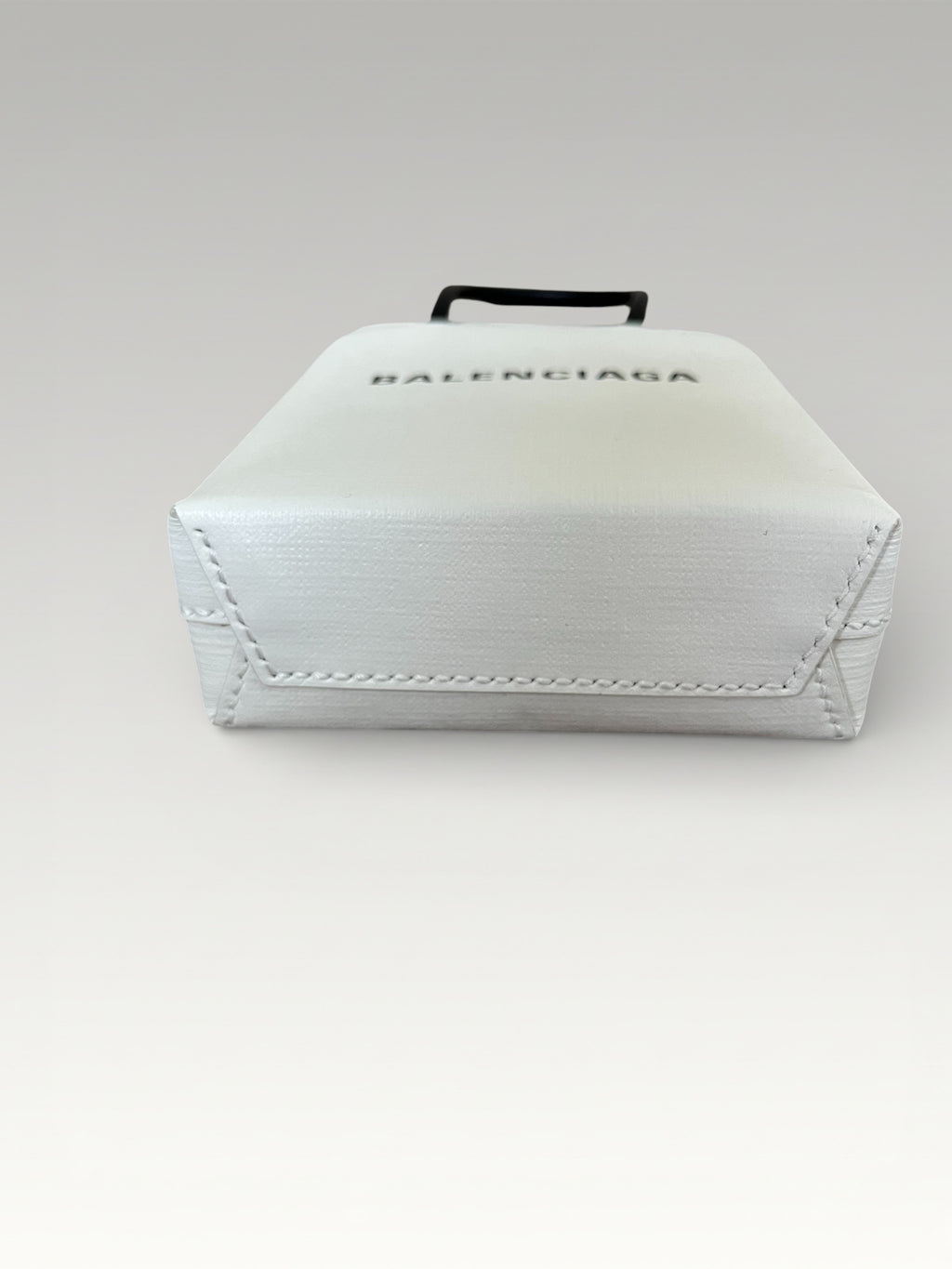 Balenciaga Leather Phone Case Shopper Bag White