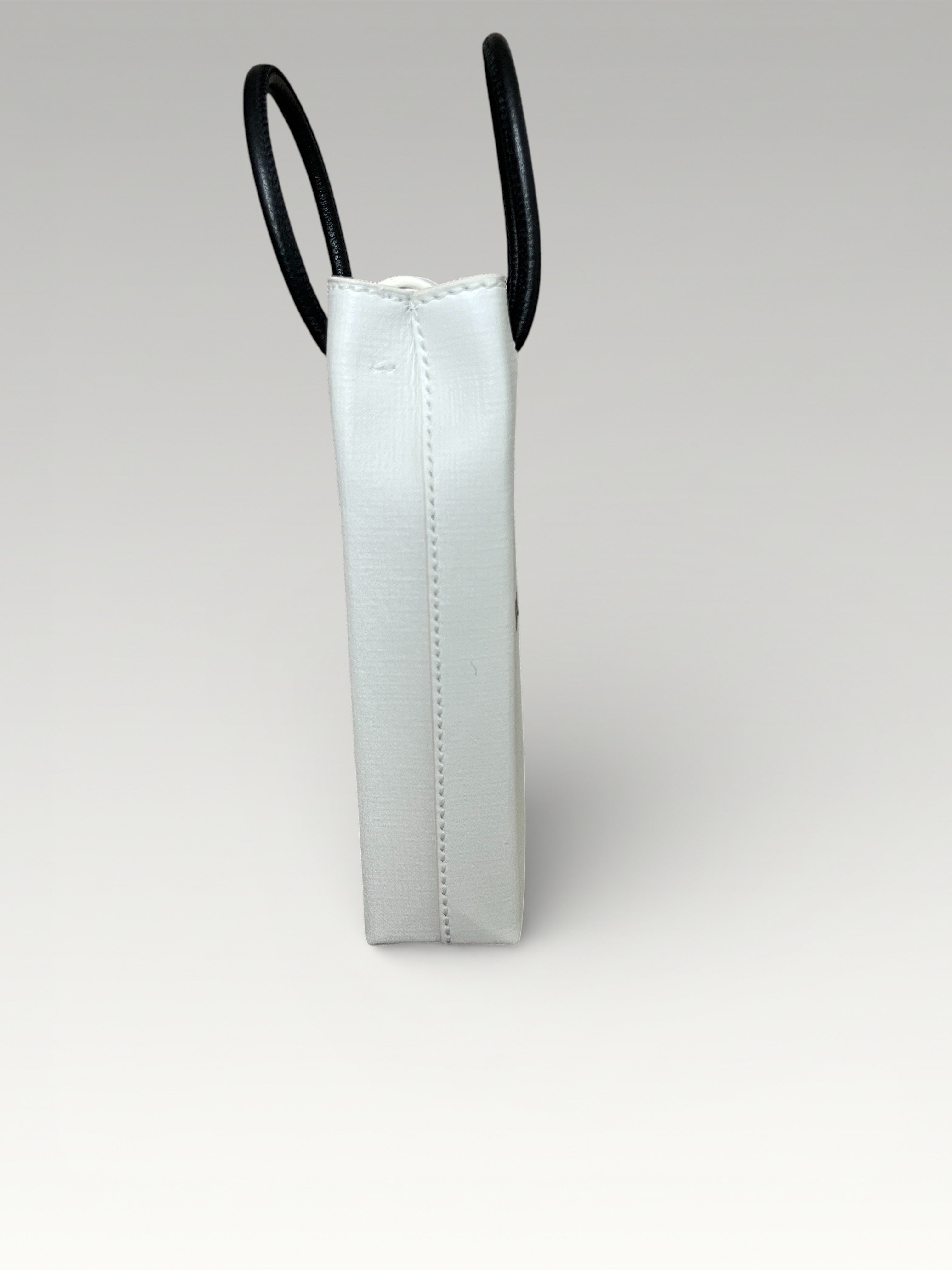 Balenciaga Leather Phone Case Shopper Bag White