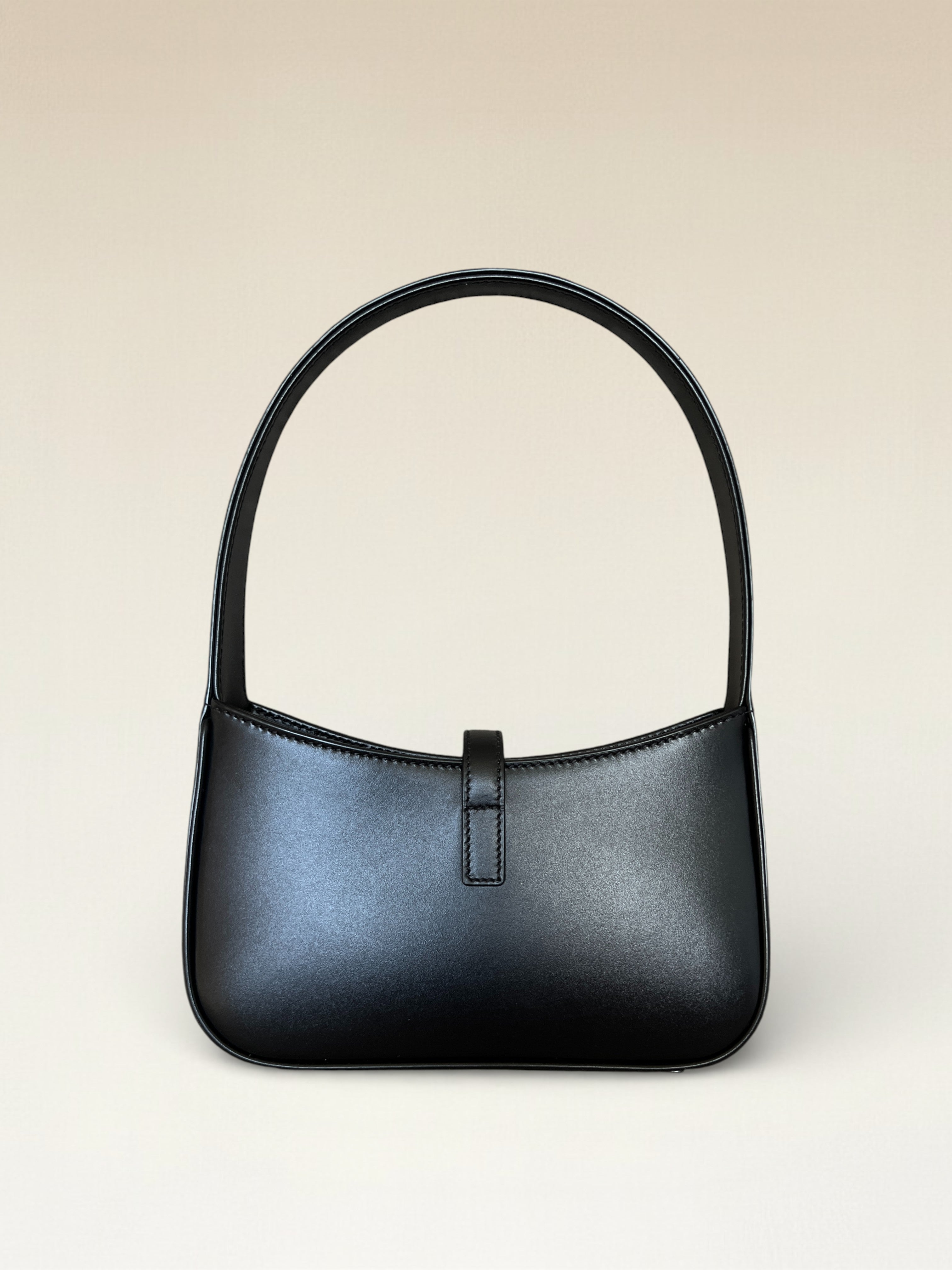 Saint Laurent Black Smooth Leather 5 à 7 Mini Hobo Handbag