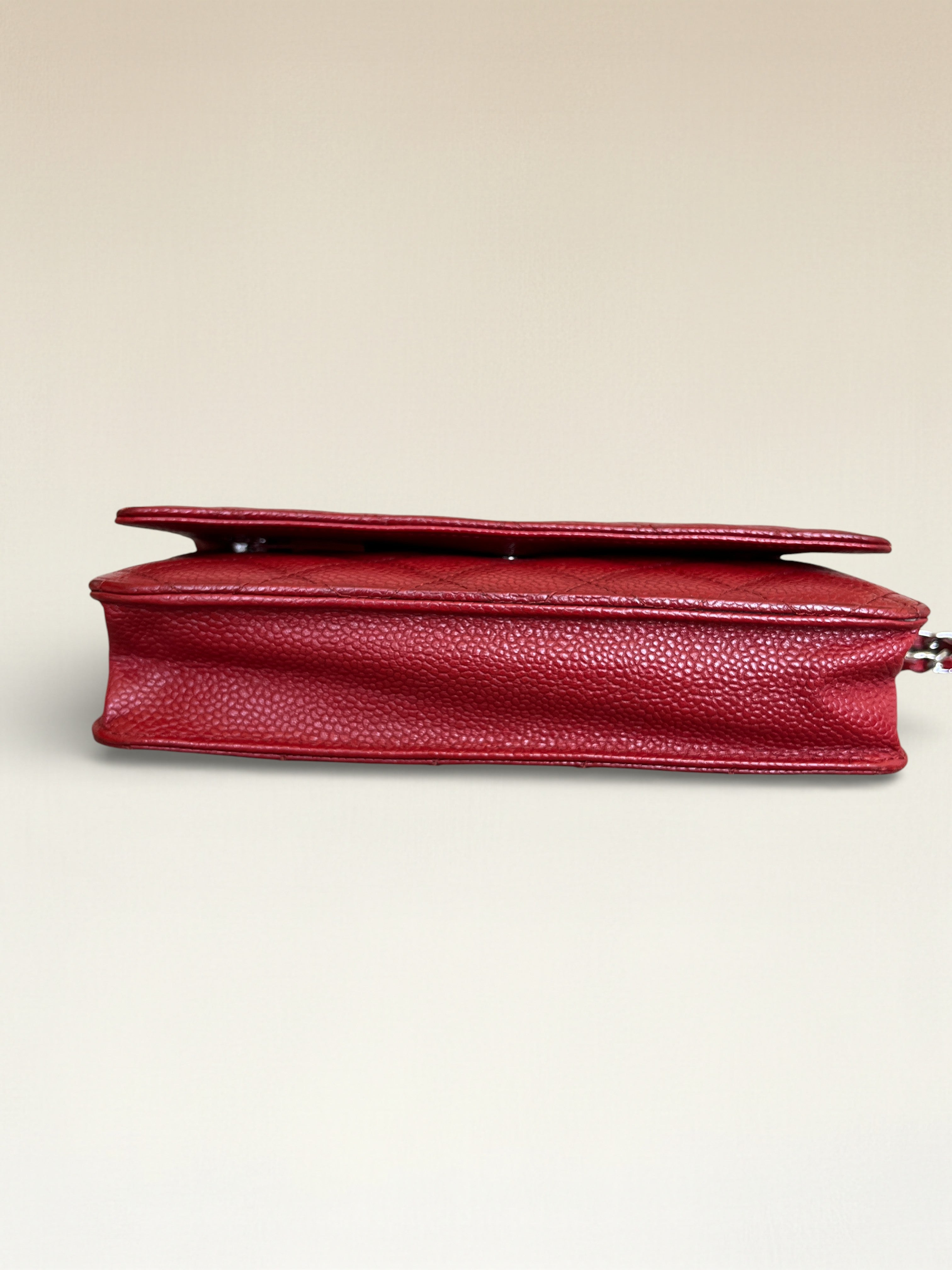 Chanel Classic Wallet On Chain Red Caviar Leather