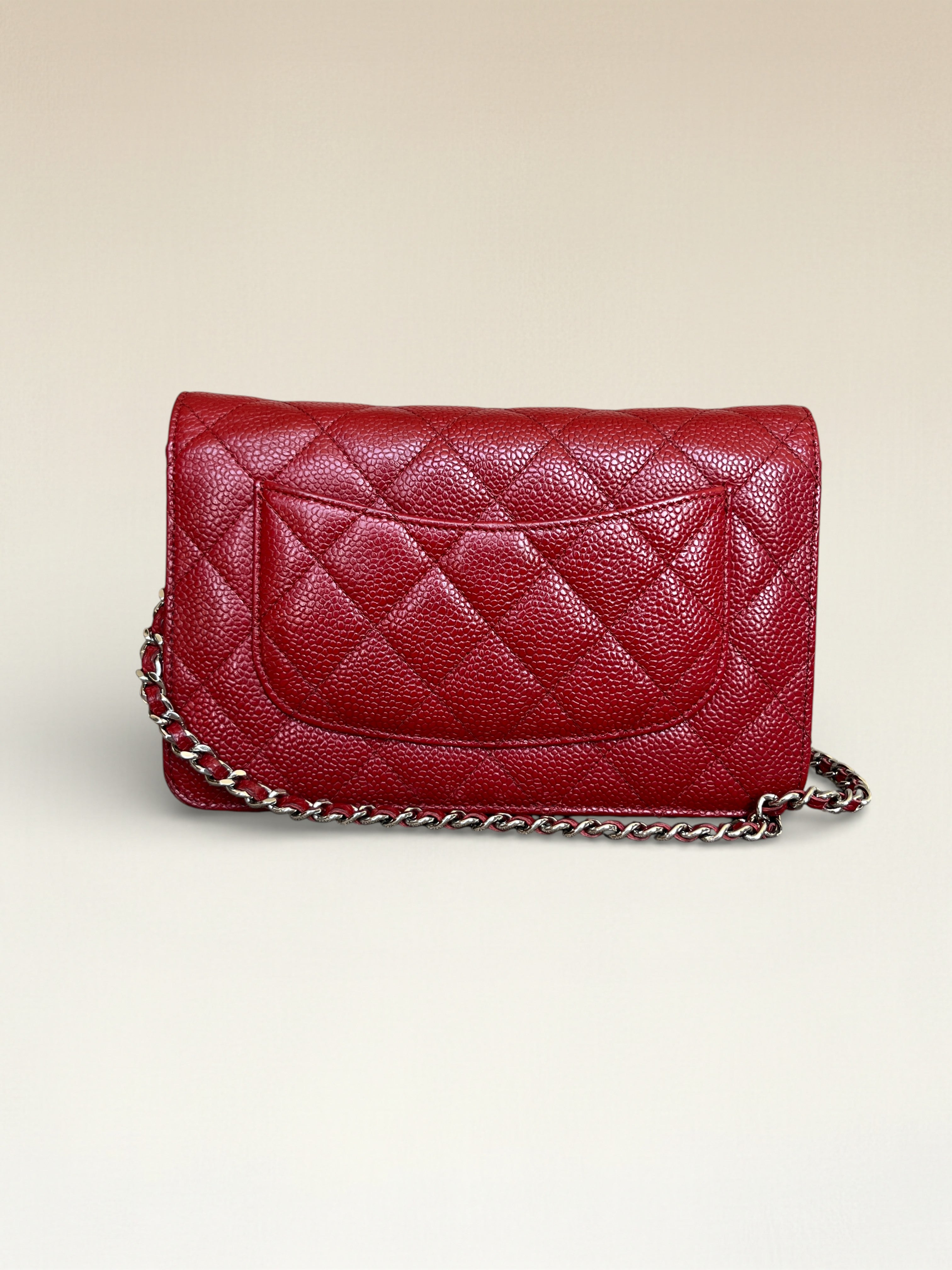Chanel Classic Wallet On Chain Red Caviar Leather