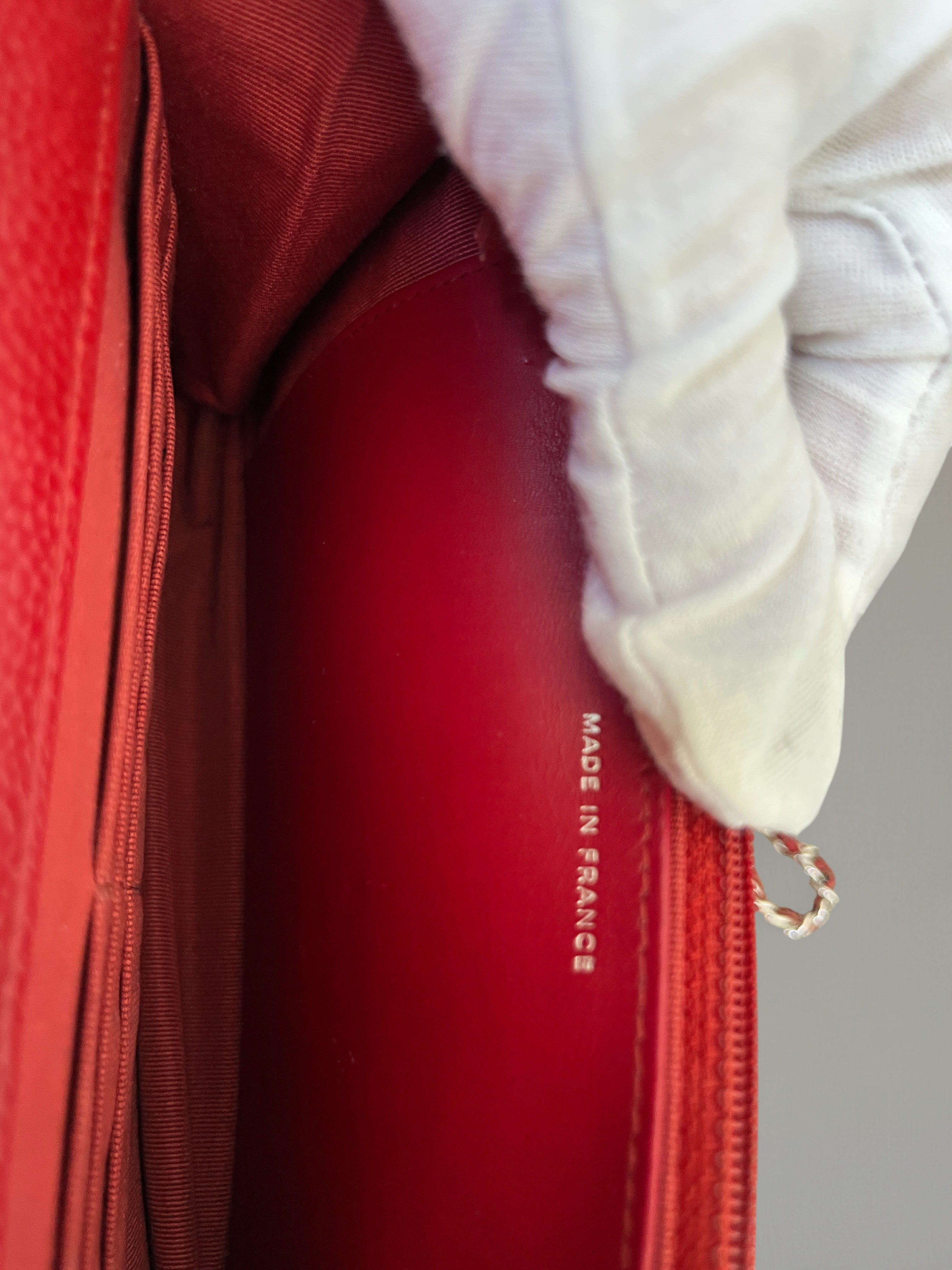 Chanel Classic Wallet On Chain Red Caviar Leather