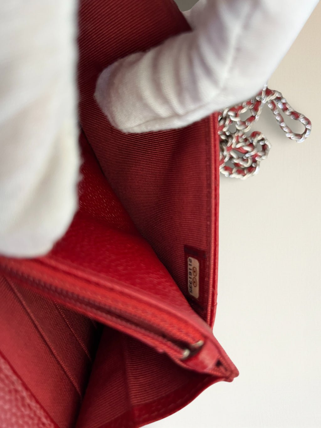 Chanel Classic Wallet On Chain Red Caviar Leather