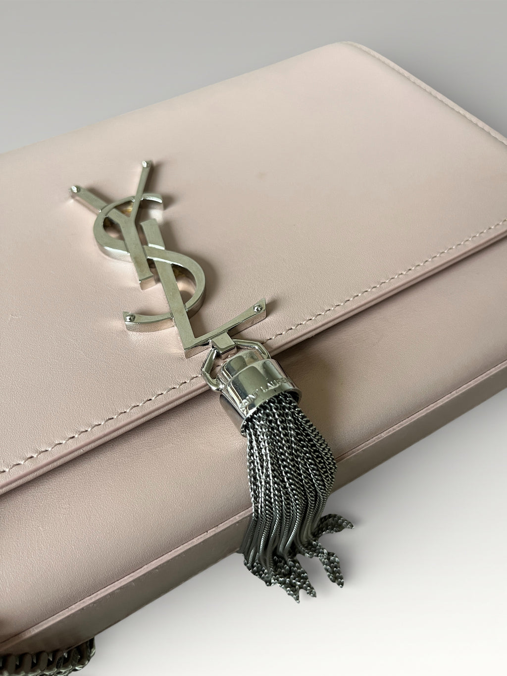 Saint Laurent Pompom Kate Flap Bag With Tassel