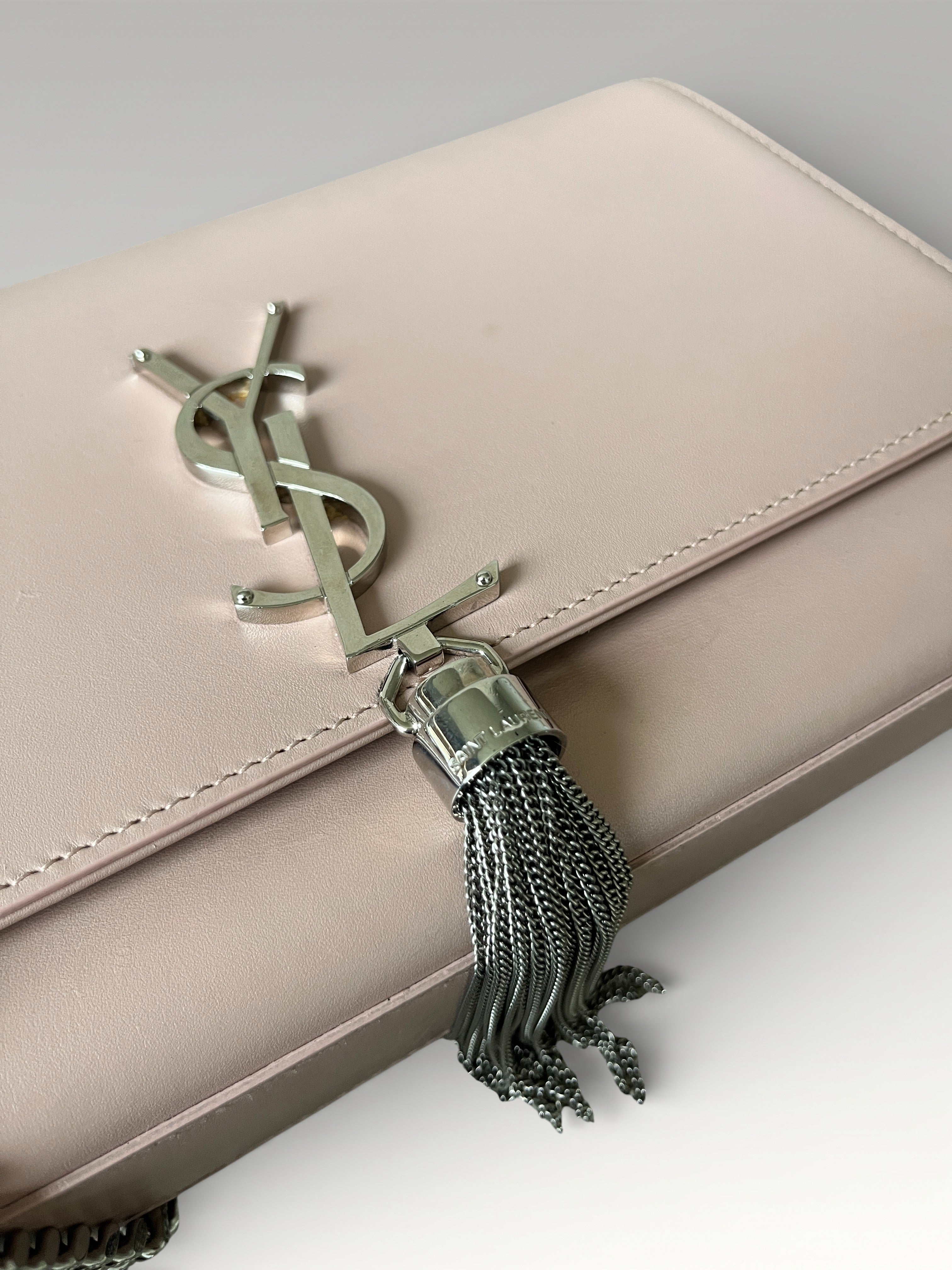 Saint Laurent Pompom Kate Flap Bag With Tassel