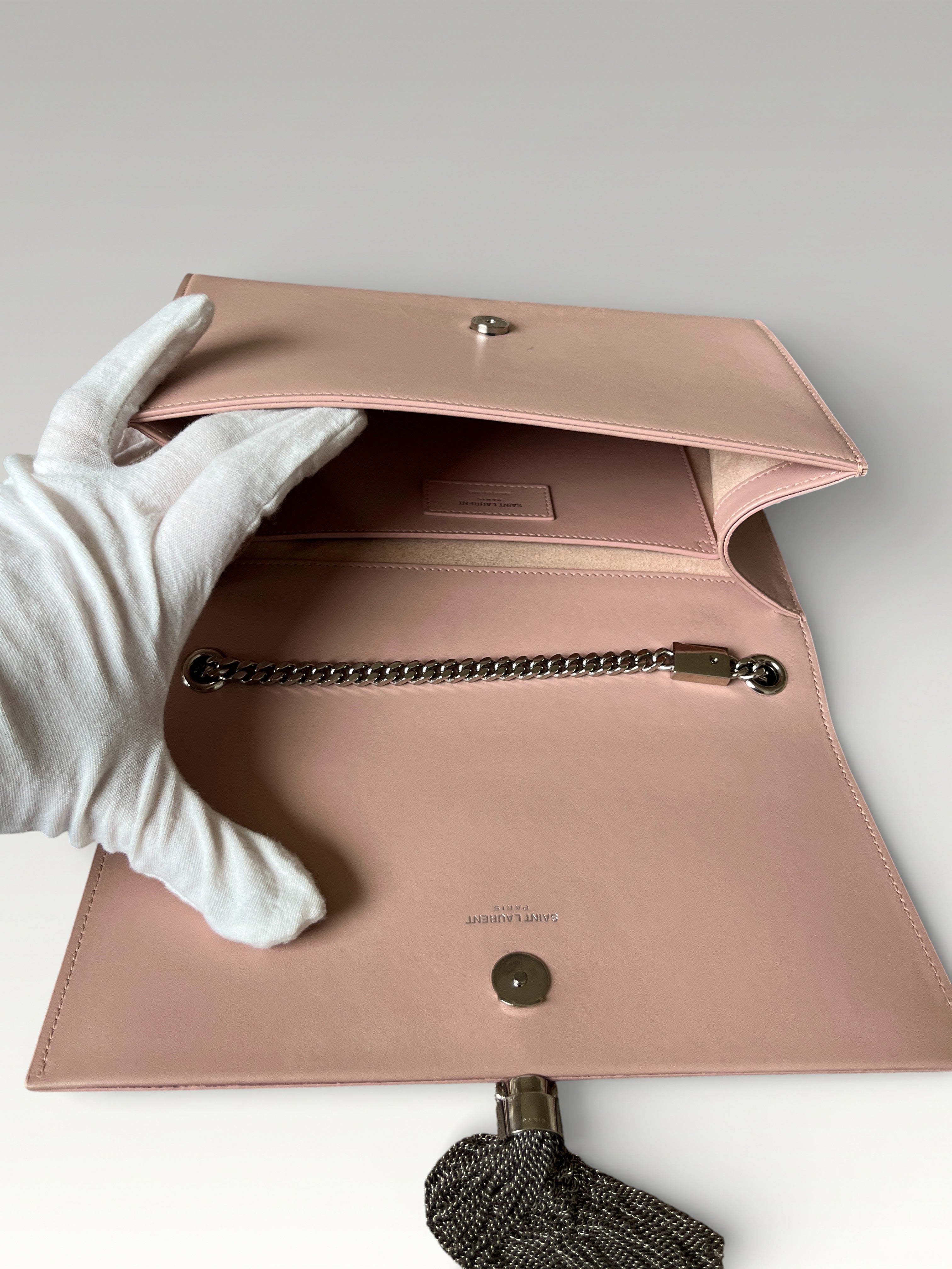 Saint Laurent Pompom Kate Flap Bag With Tassel