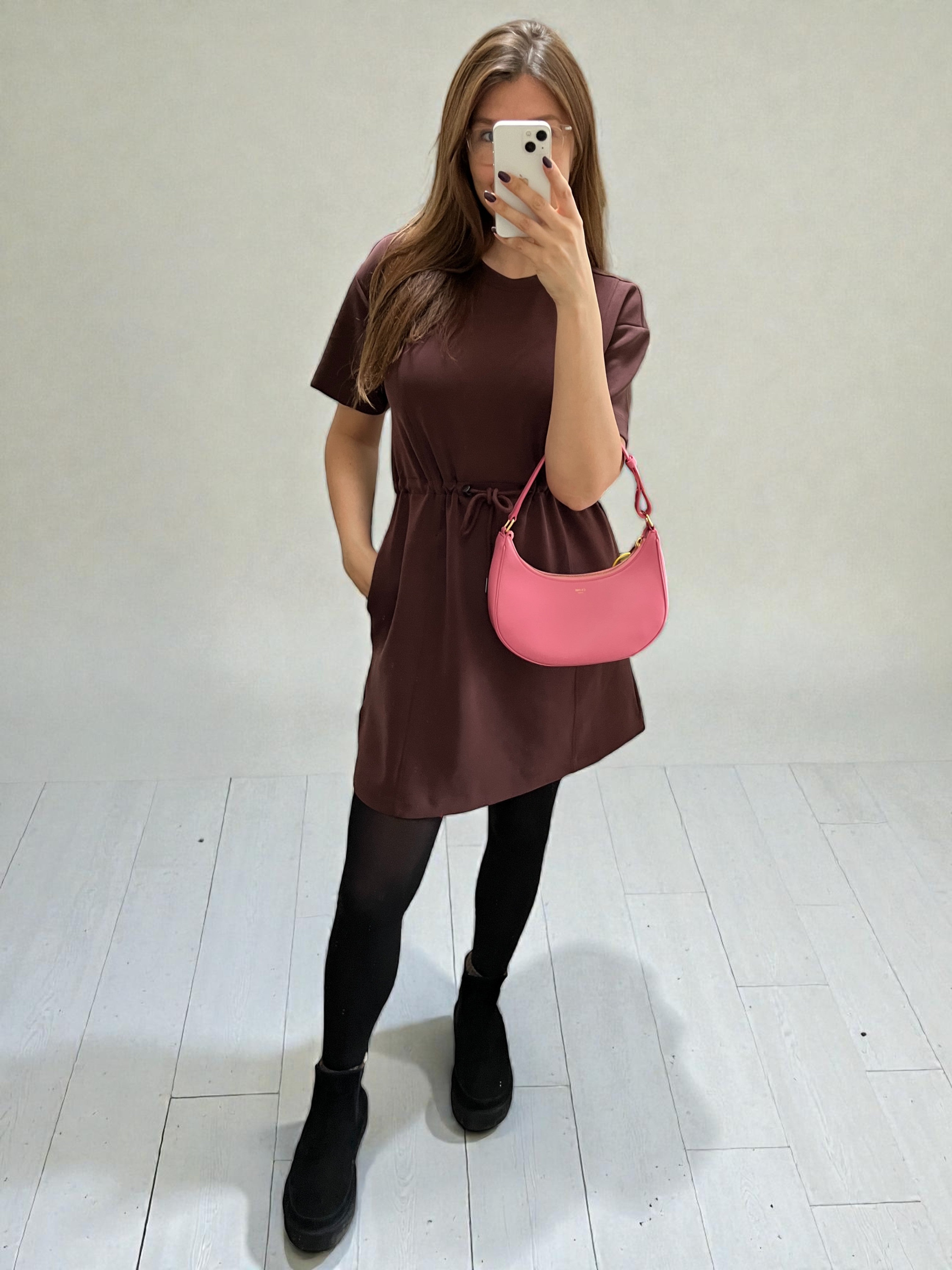 Celine Medium Ava Shoulder Bag In Smooth Pink Leather