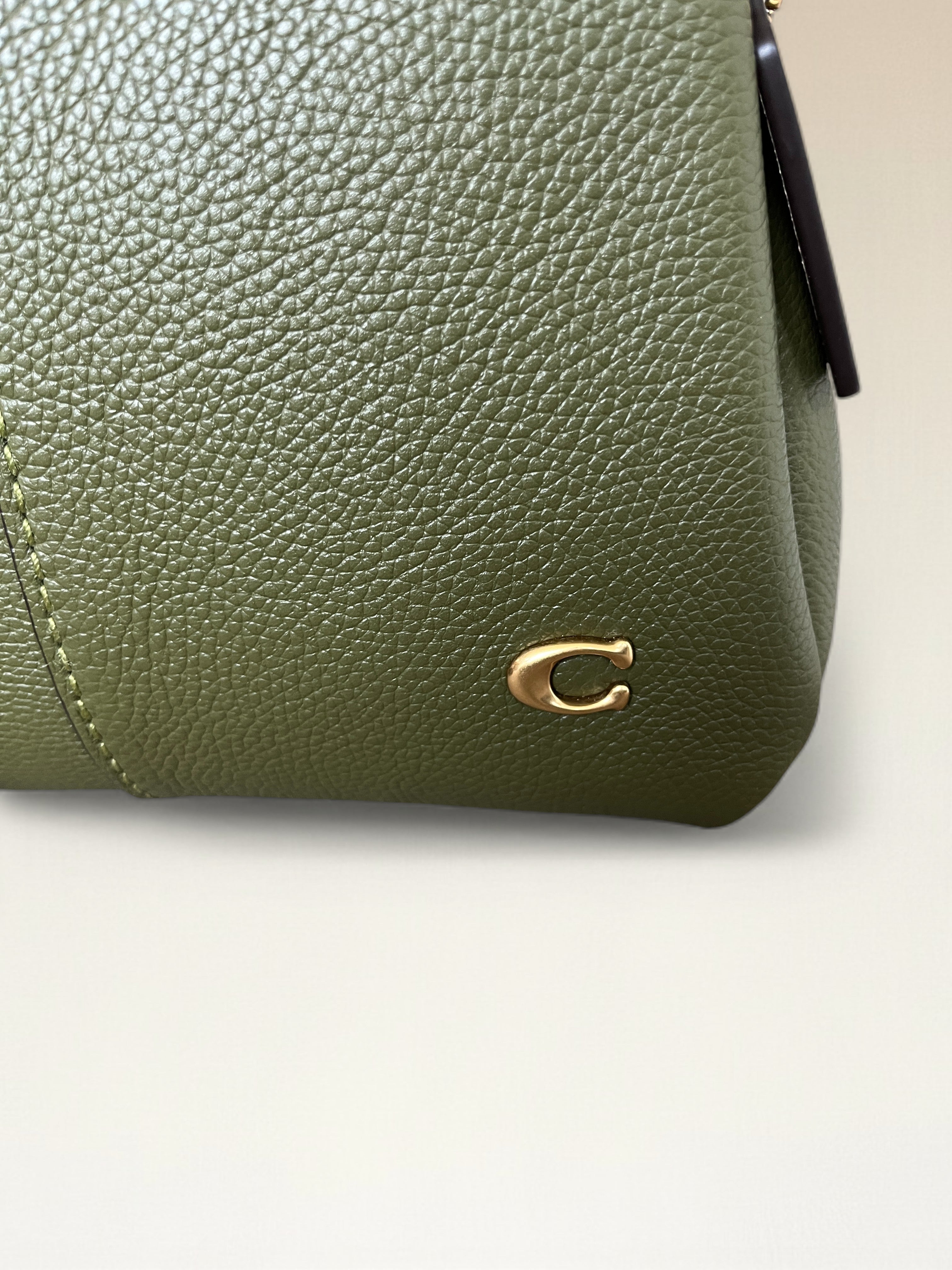 Coach Lana 23 Khaki Pebbled Leather