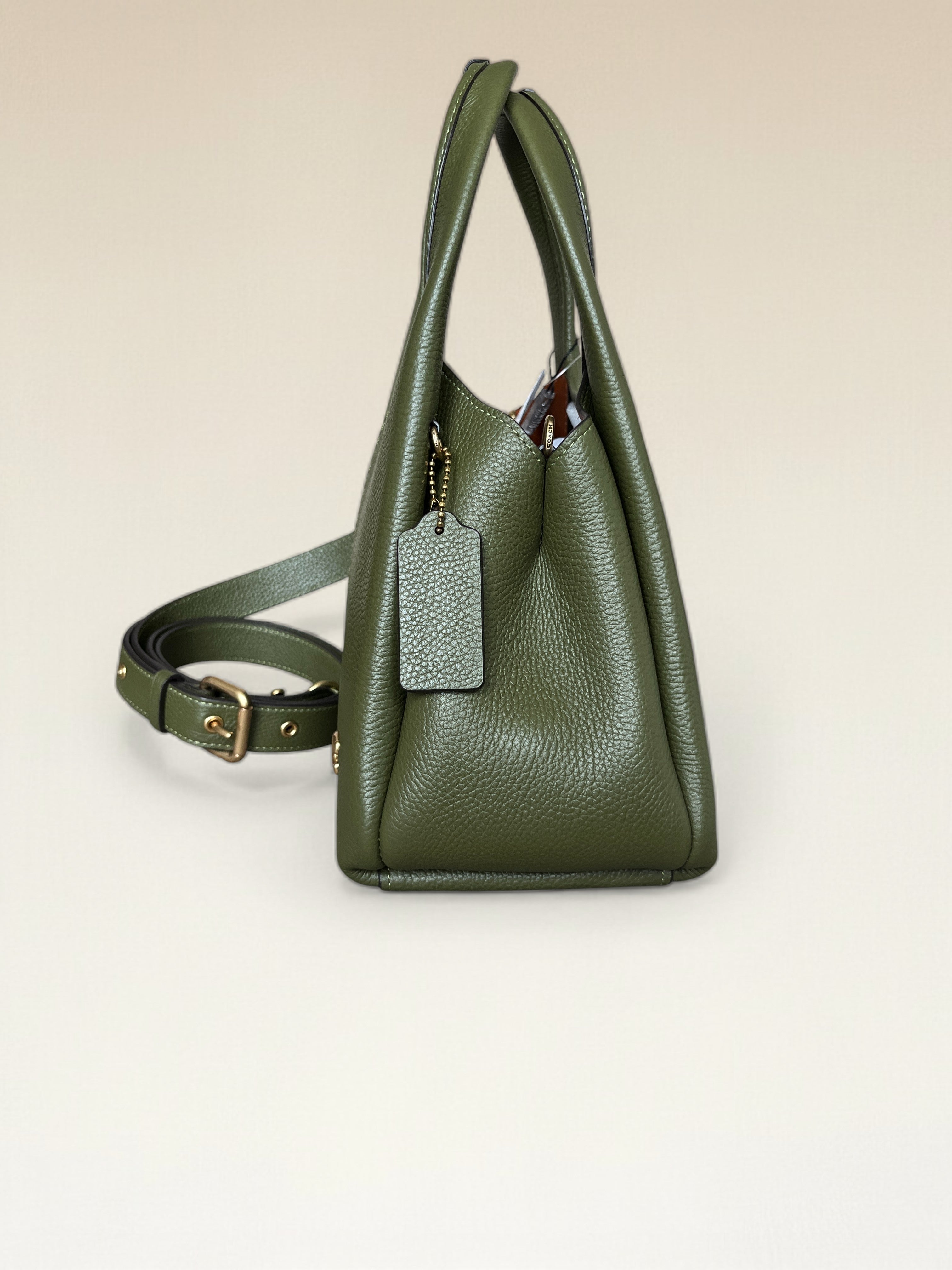 Coach Lana 23 Khaki Pebbled Leather