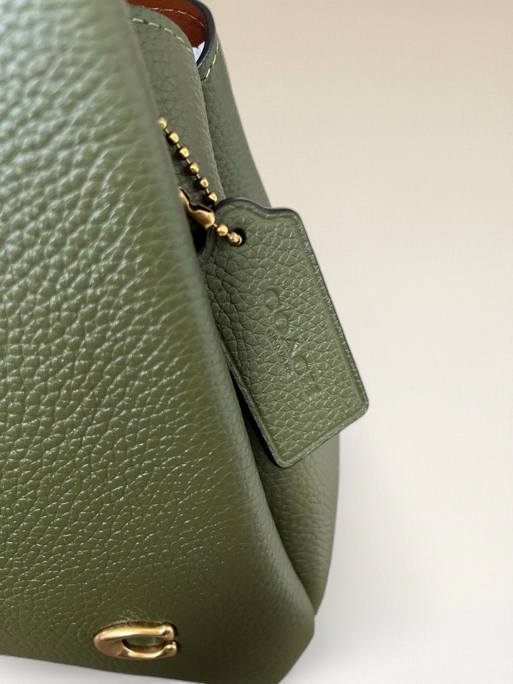 Coach Lana 23 Khaki Pebbled Leather