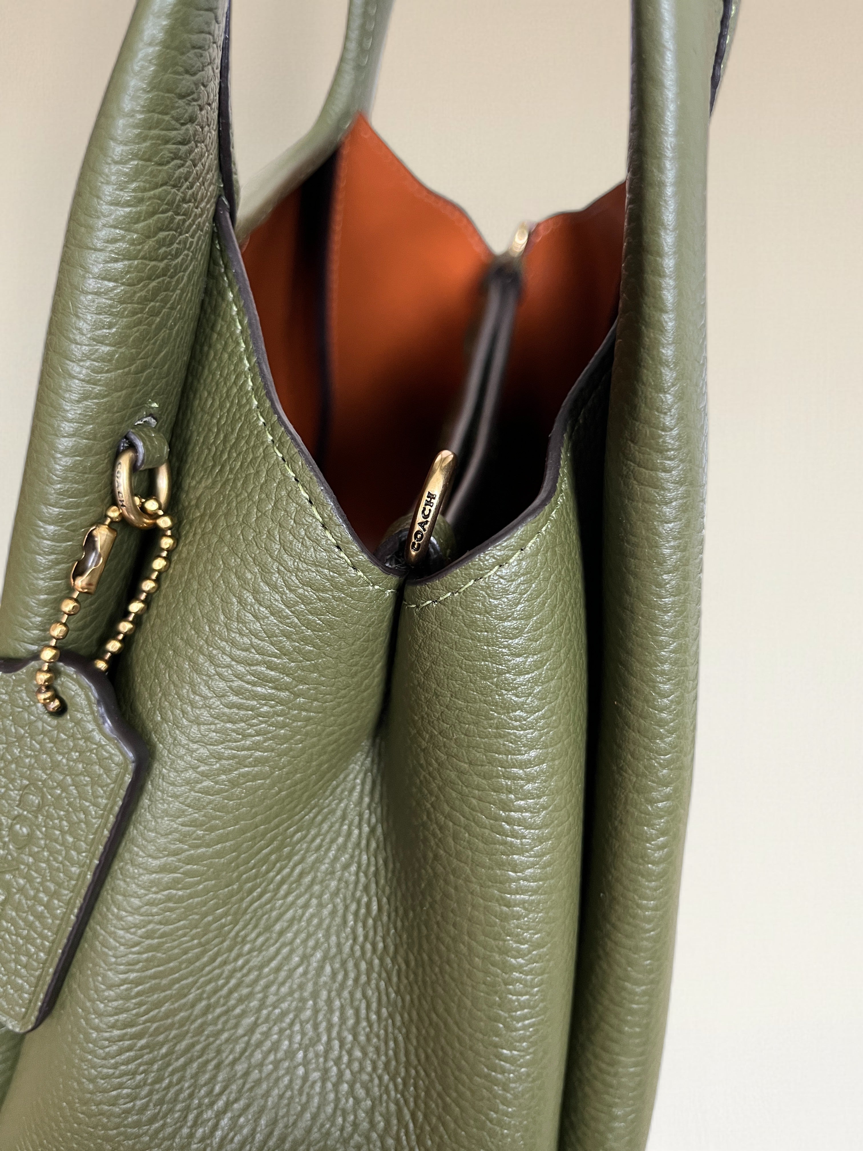 Coach Lana 23 Khaki Pebbled Leather