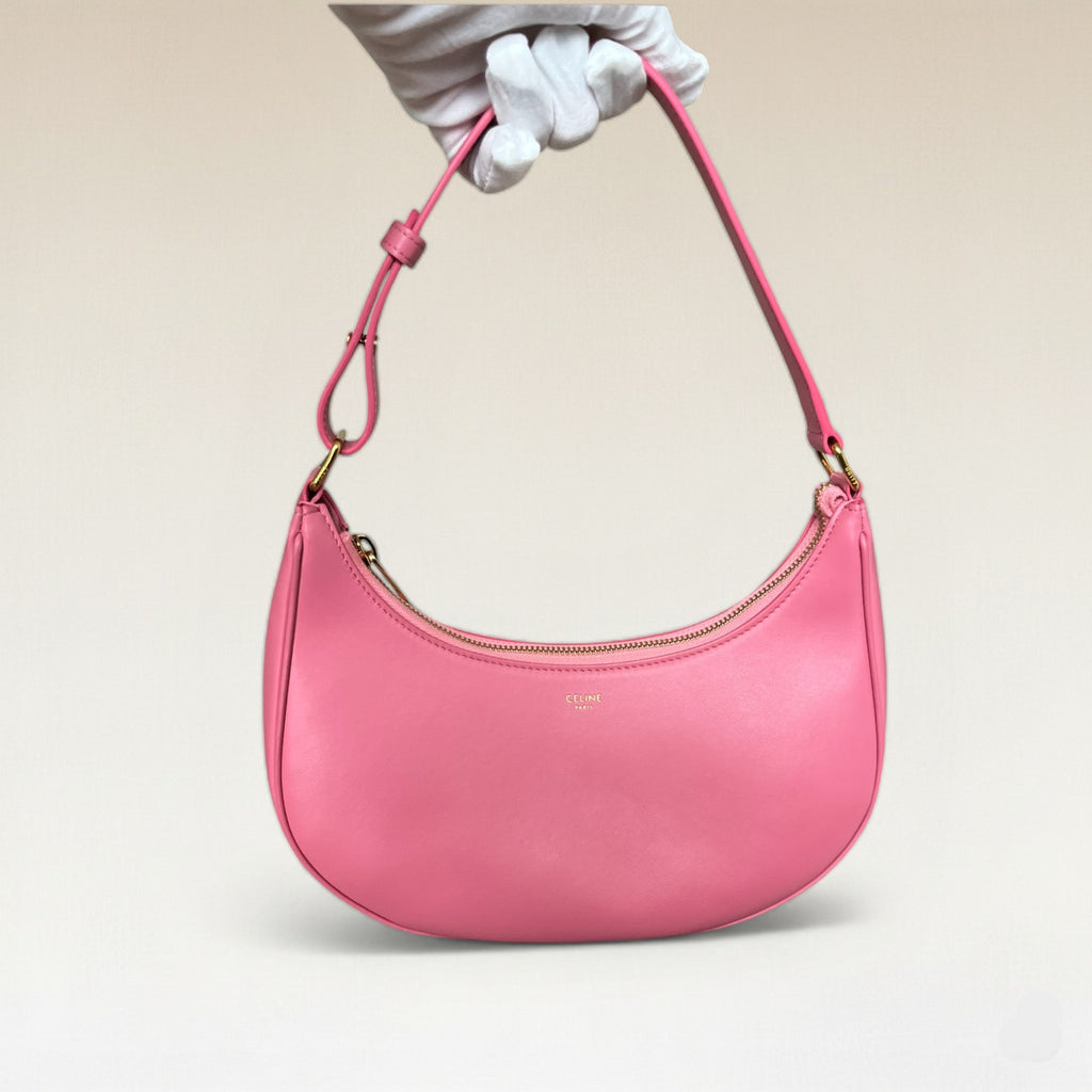 Celine Medium Ava Shoulder Bag In Smooth Pink Leather