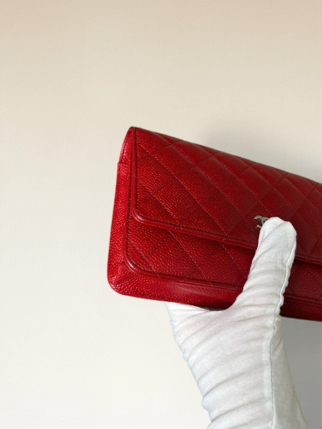 Chanel Classic Wallet On Chain Red Caviar Leather