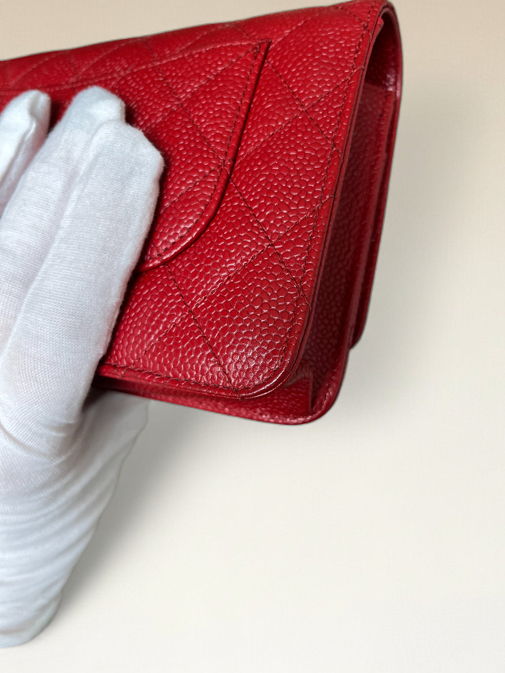 Chanel Classic Wallet On Chain Red Caviar Leather
