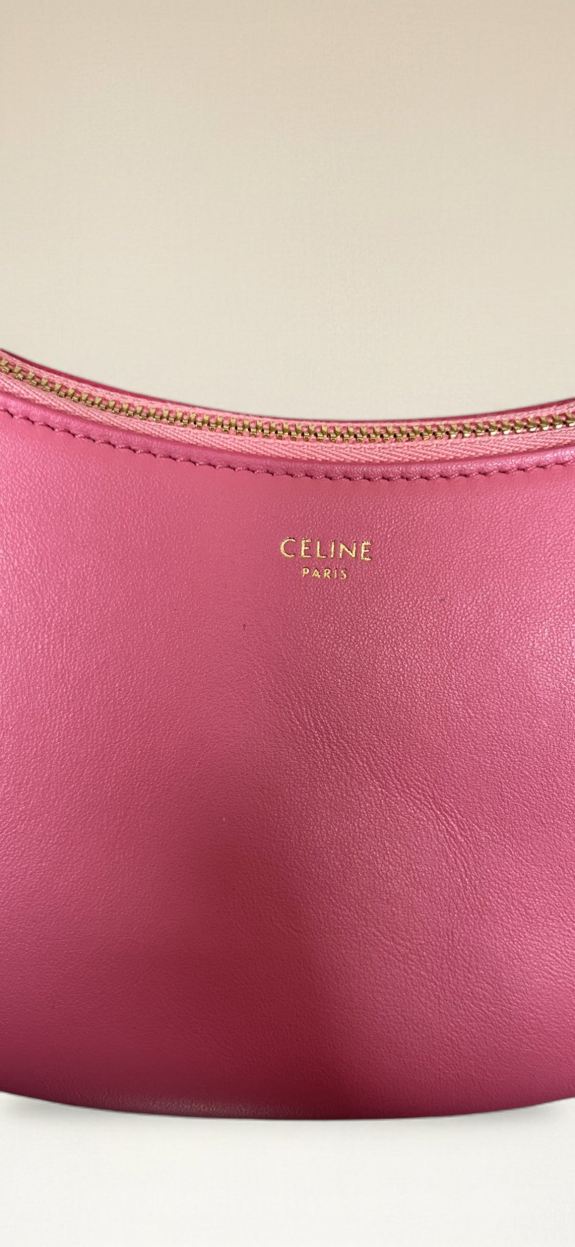 Celine Medium Ava Shoulder Bag In Smooth Pink Leather