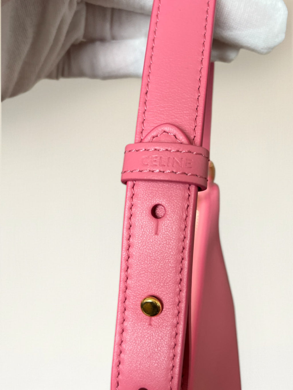 Celine Medium Ava Shoulder Bag In Smooth Pink Leather