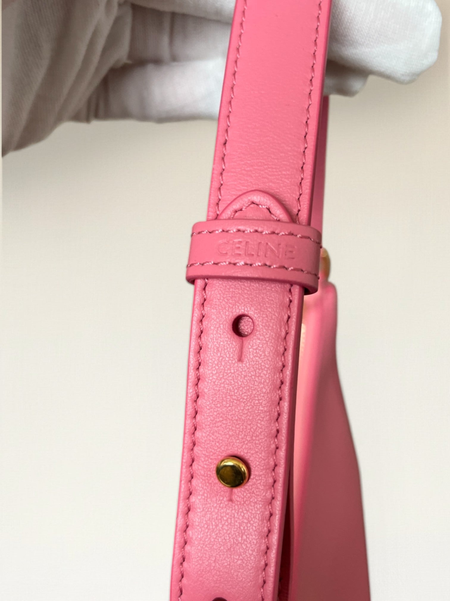 Celine Medium Ava Shoulder Bag In Smooth Pink Leather