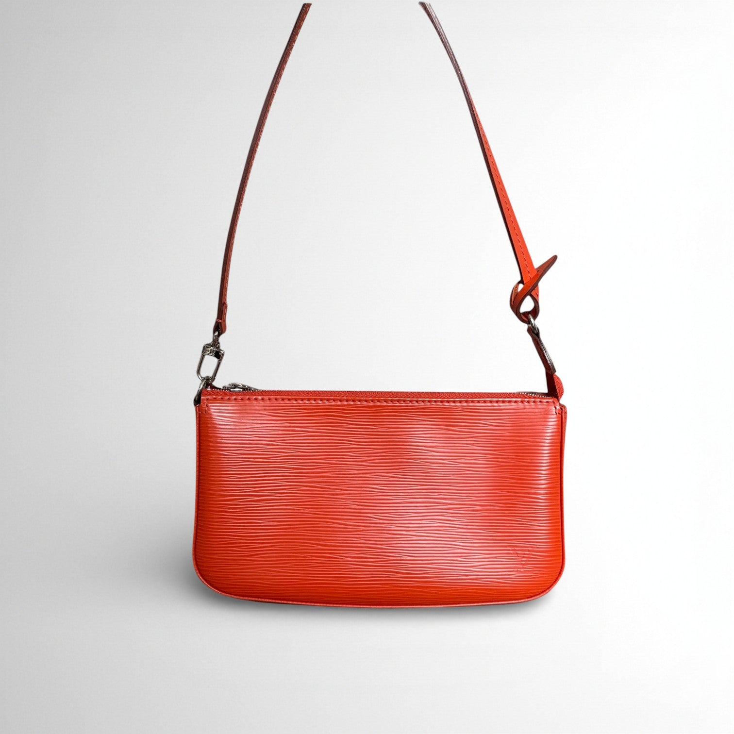 Louis Vuitton Pochette Accessoires In LV Signature Epi Leather Orange