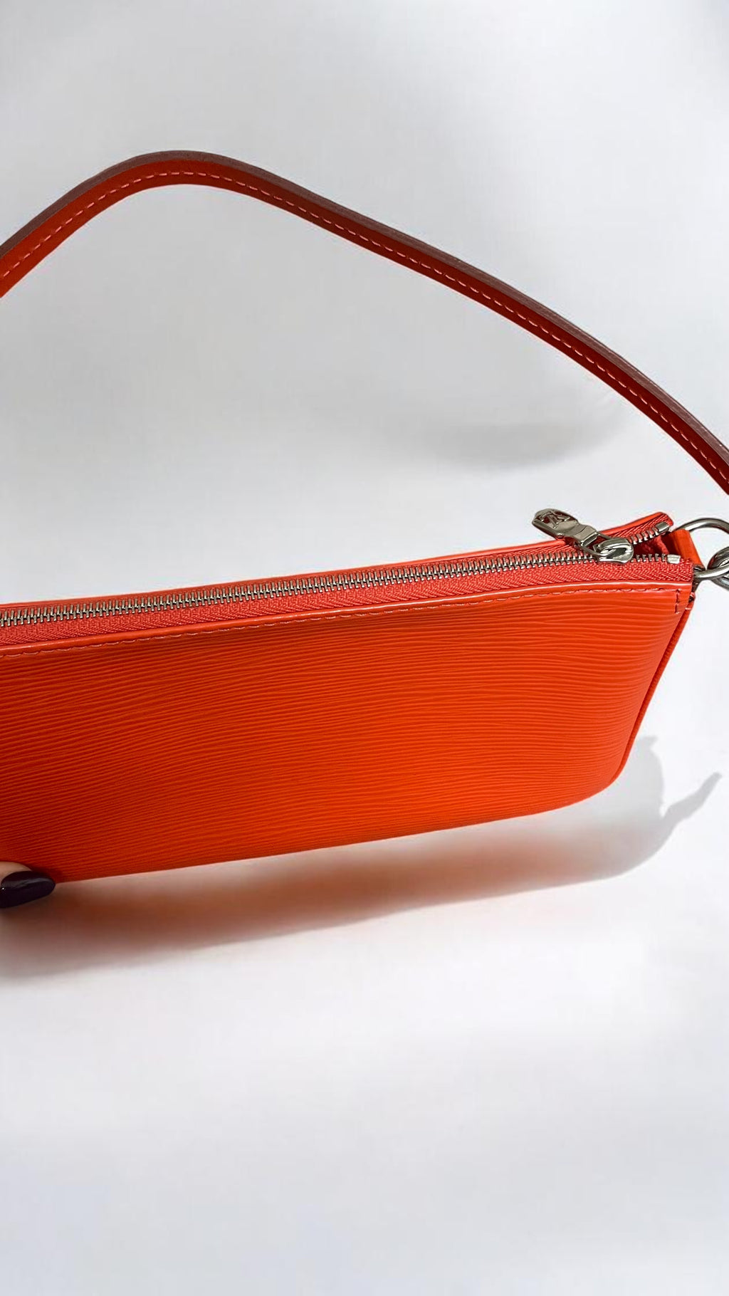 Louis Vuitton Pochette Accessoires In LV Signature Epi Leather Orange