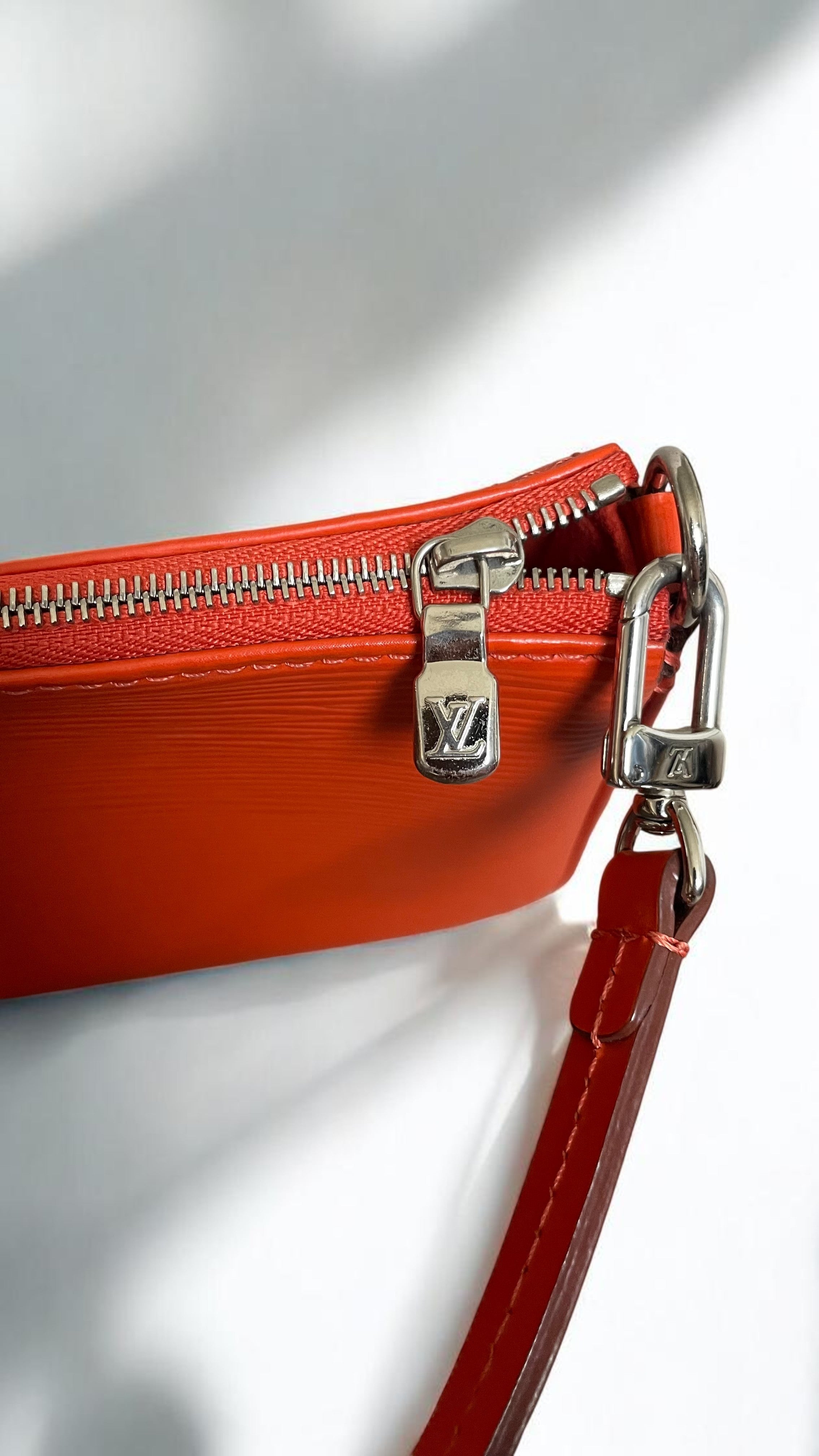 Louis Vuitton Pochette Accessoires In LV Signature Epi Leather Orange