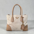 Prada Large Tote Bag Canvas And Saffiano Leather