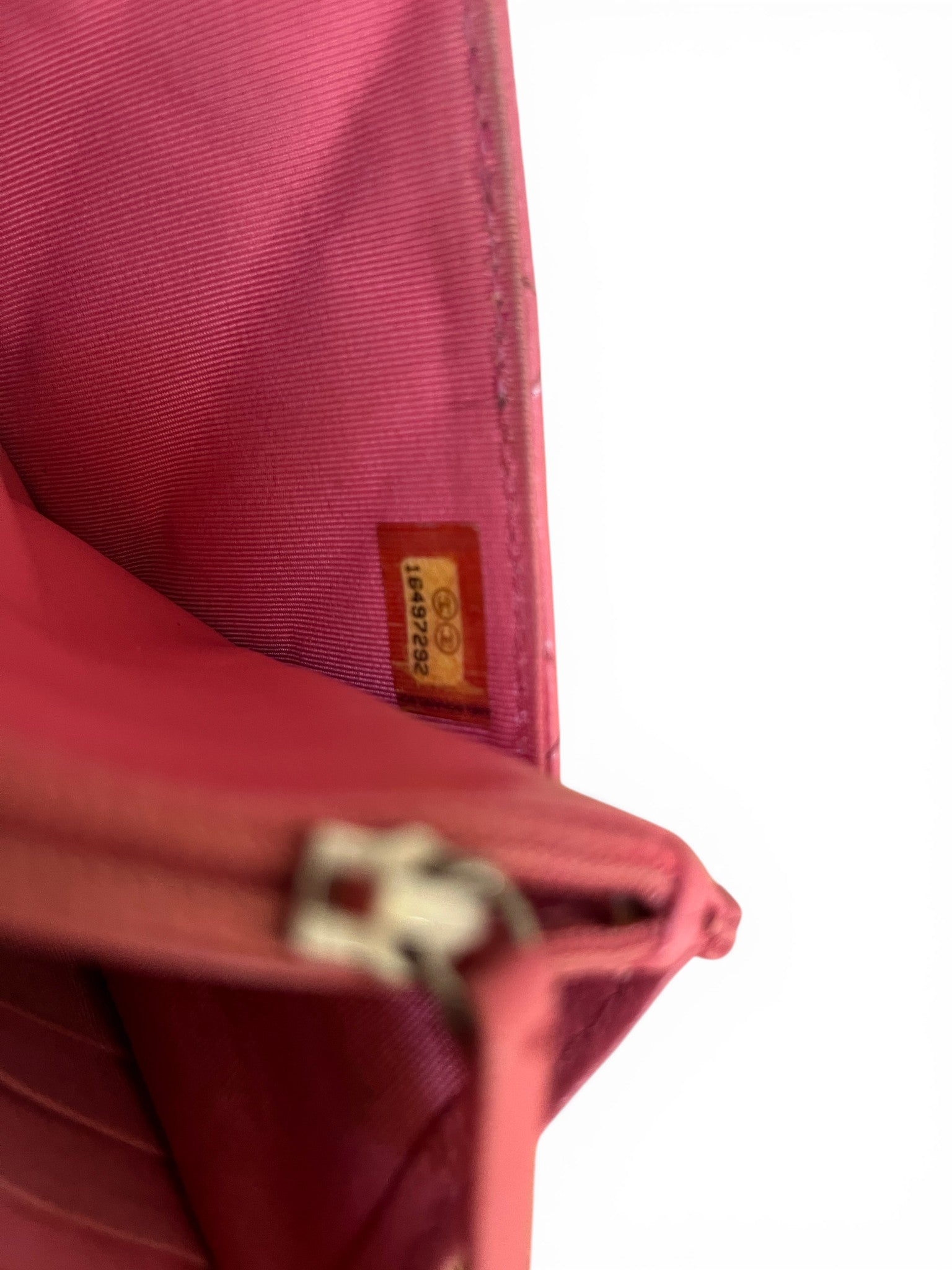 Chanel Lambskin Classic Wallet On Chain Pink Silver Hardware