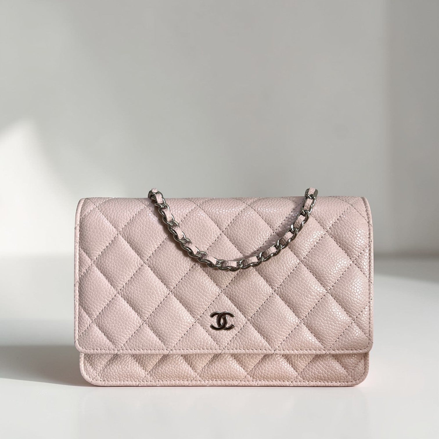 2013-2014 Chanel Classic Wallet On Chain Caviar Pink