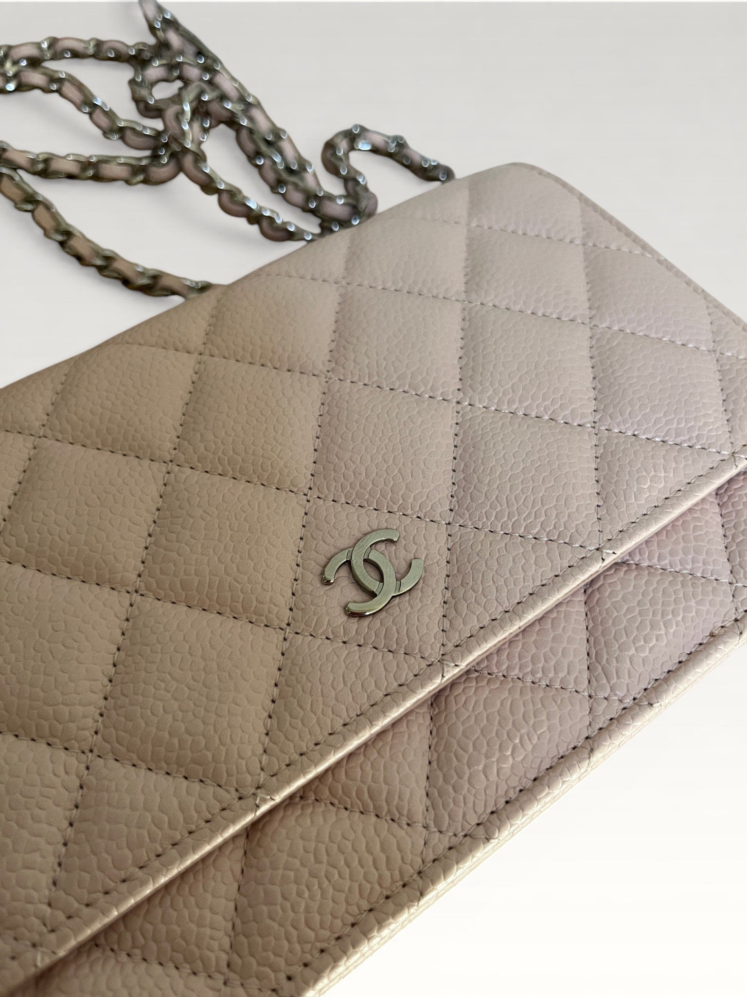 2013-2014 Chanel Classic Wallet On Chain Caviar Pink