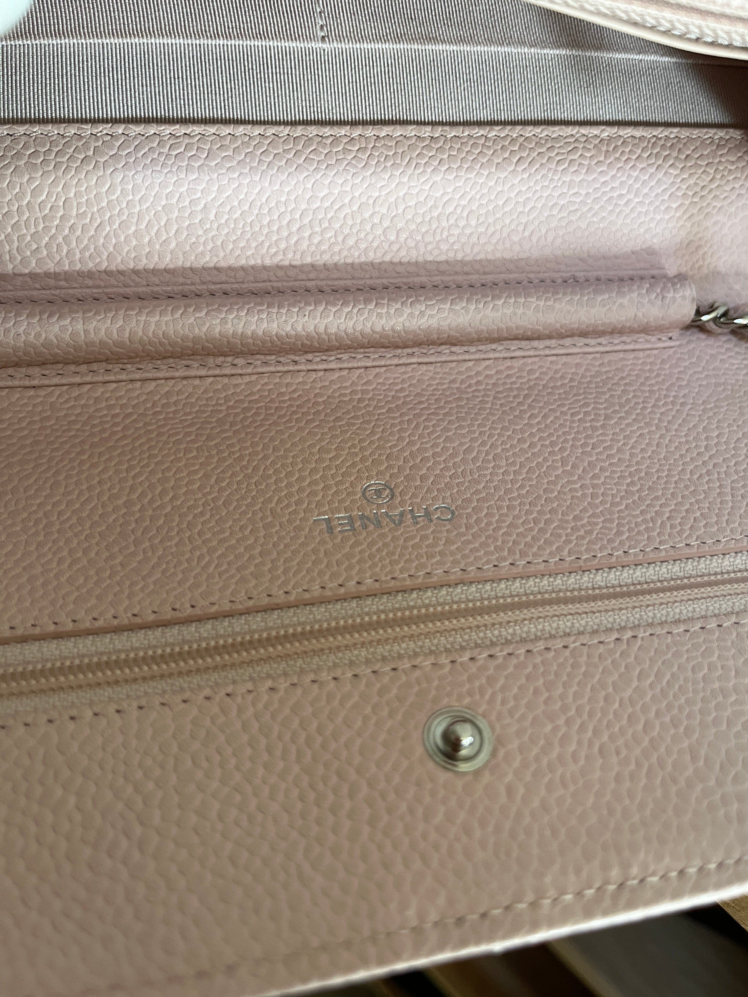 2013-2014 Chanel Classic Wallet On Chain Caviar Pink