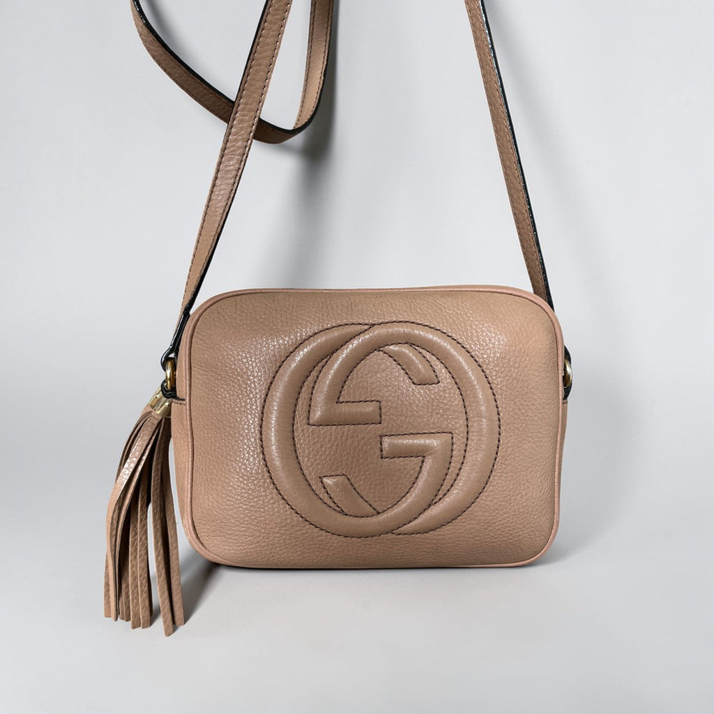 Gucci Soho Disco Bag Rose Beige Pebbled Leather