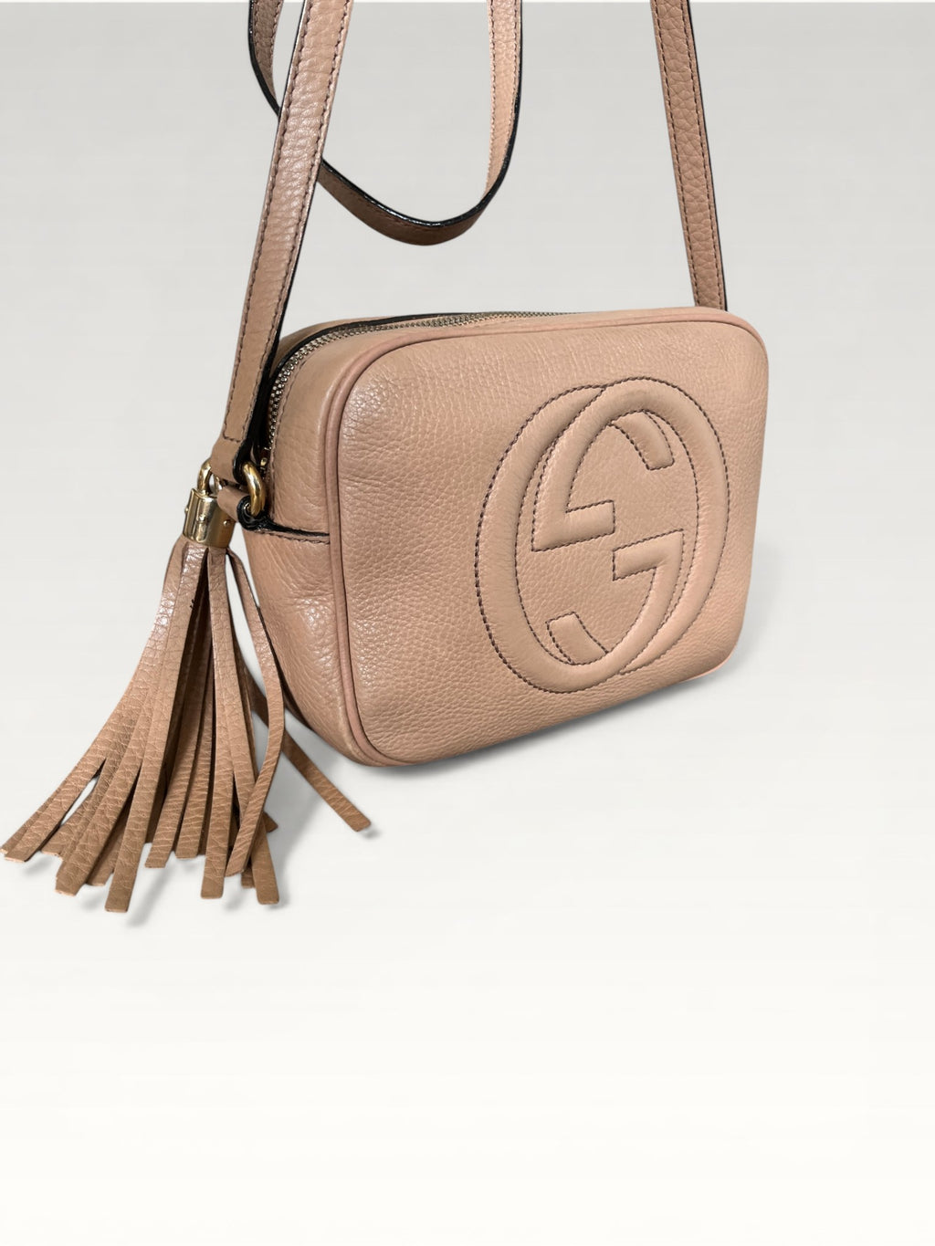 Gucci Soho Disco Bag Rose Beige Pebbled Leather