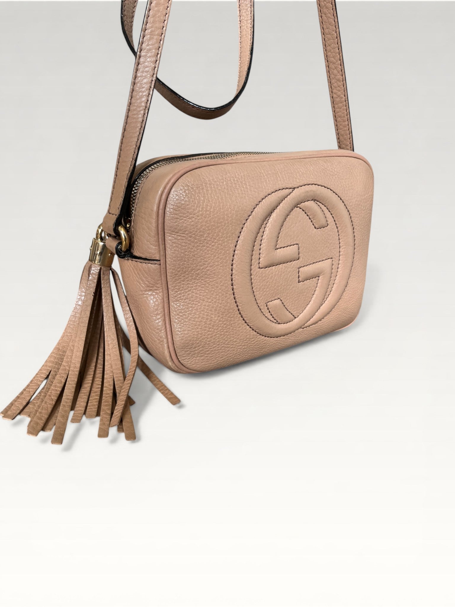 Gucci Soho Disco Bag Rose Beige Pebbled Leather